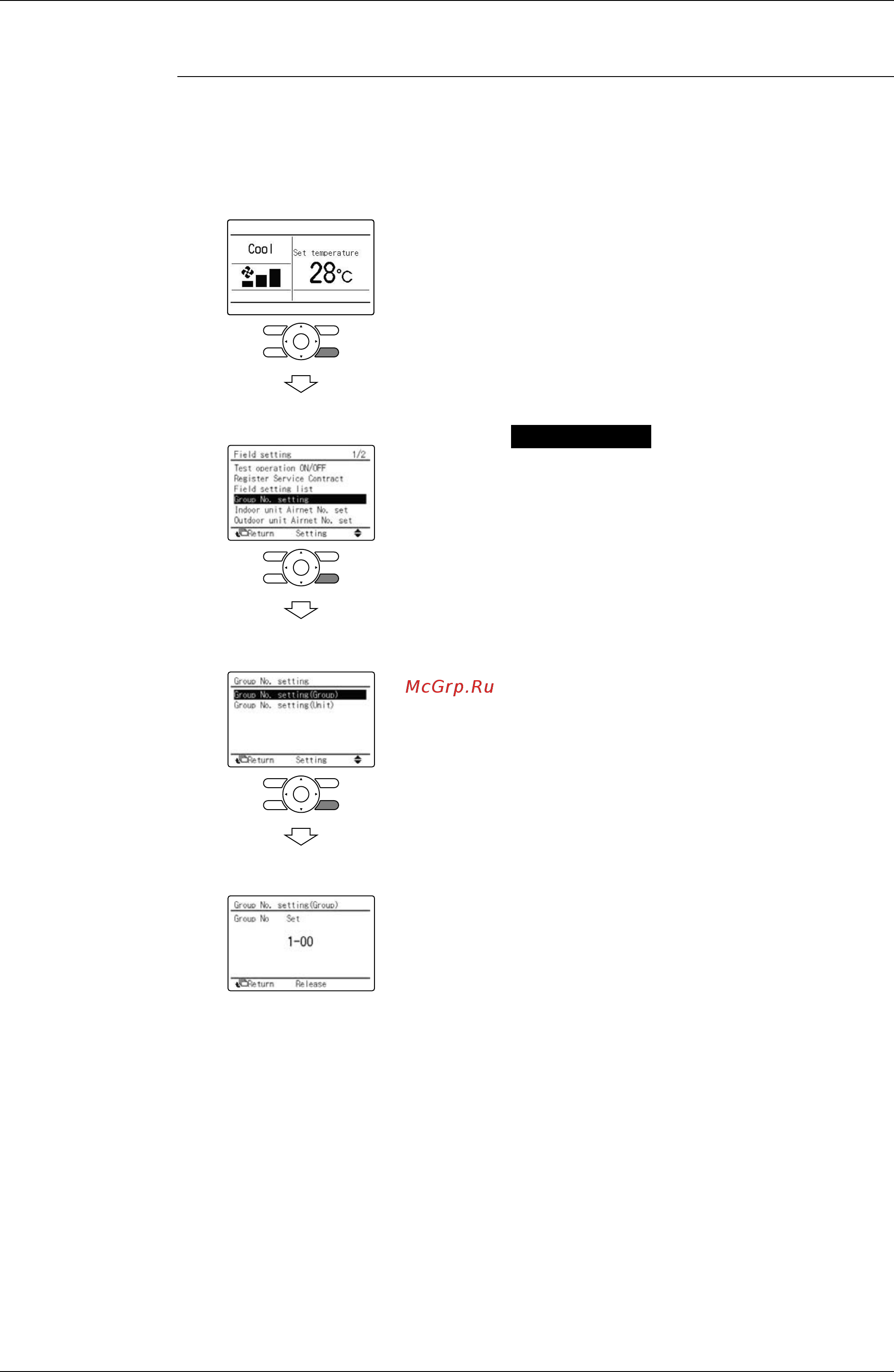 Daikin REYQ42P8Y1B [227/494] Centralized control group no setting