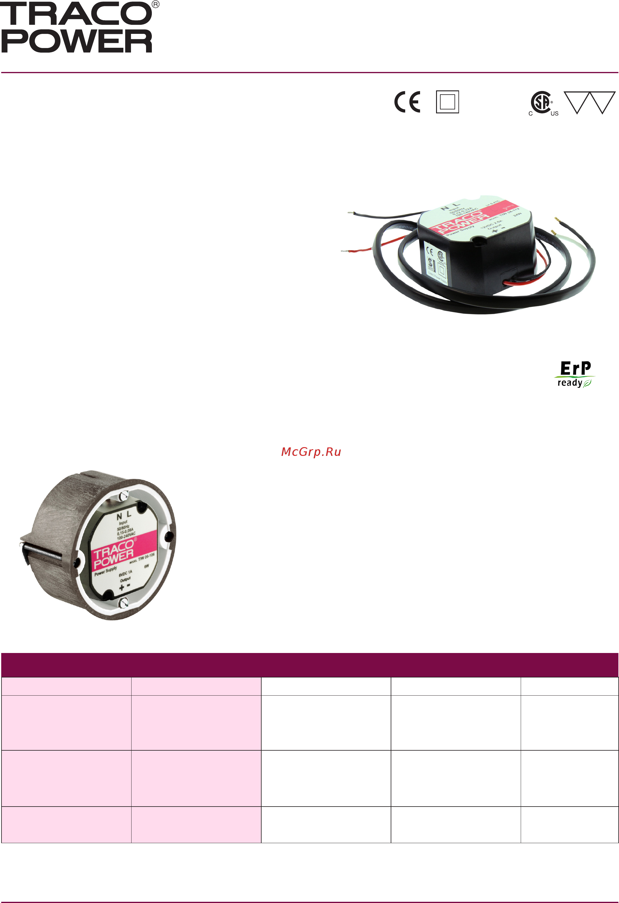 TRACO POWER TIW06-106 Datasheet онлайн