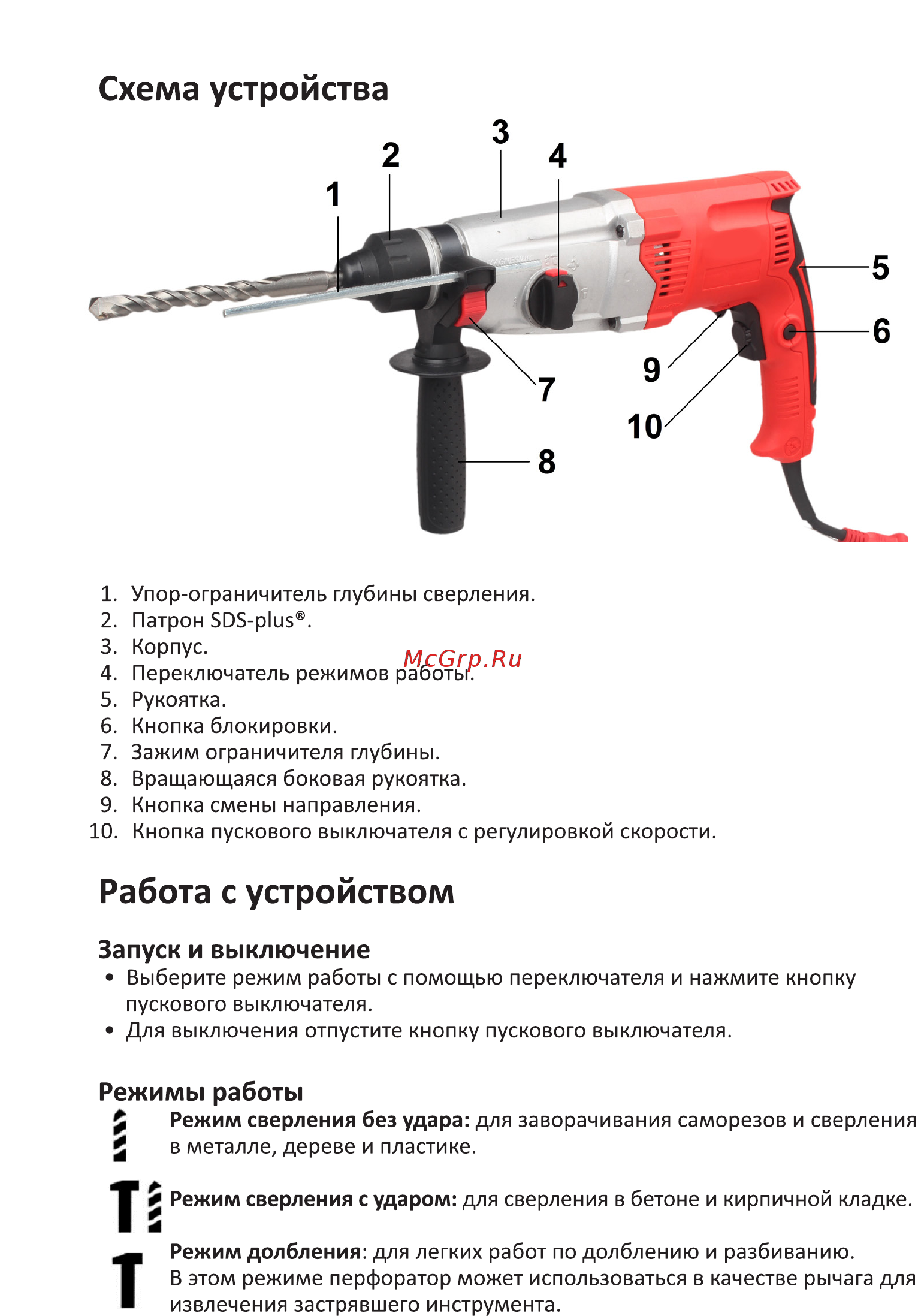 Finepower RH1000 [7/12] Работа с устройством