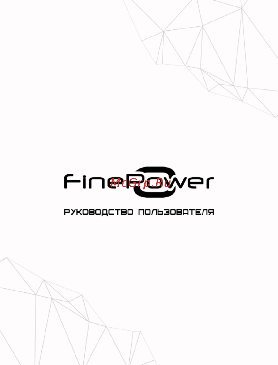 Finepower G20 Руководство пользователя онлайн