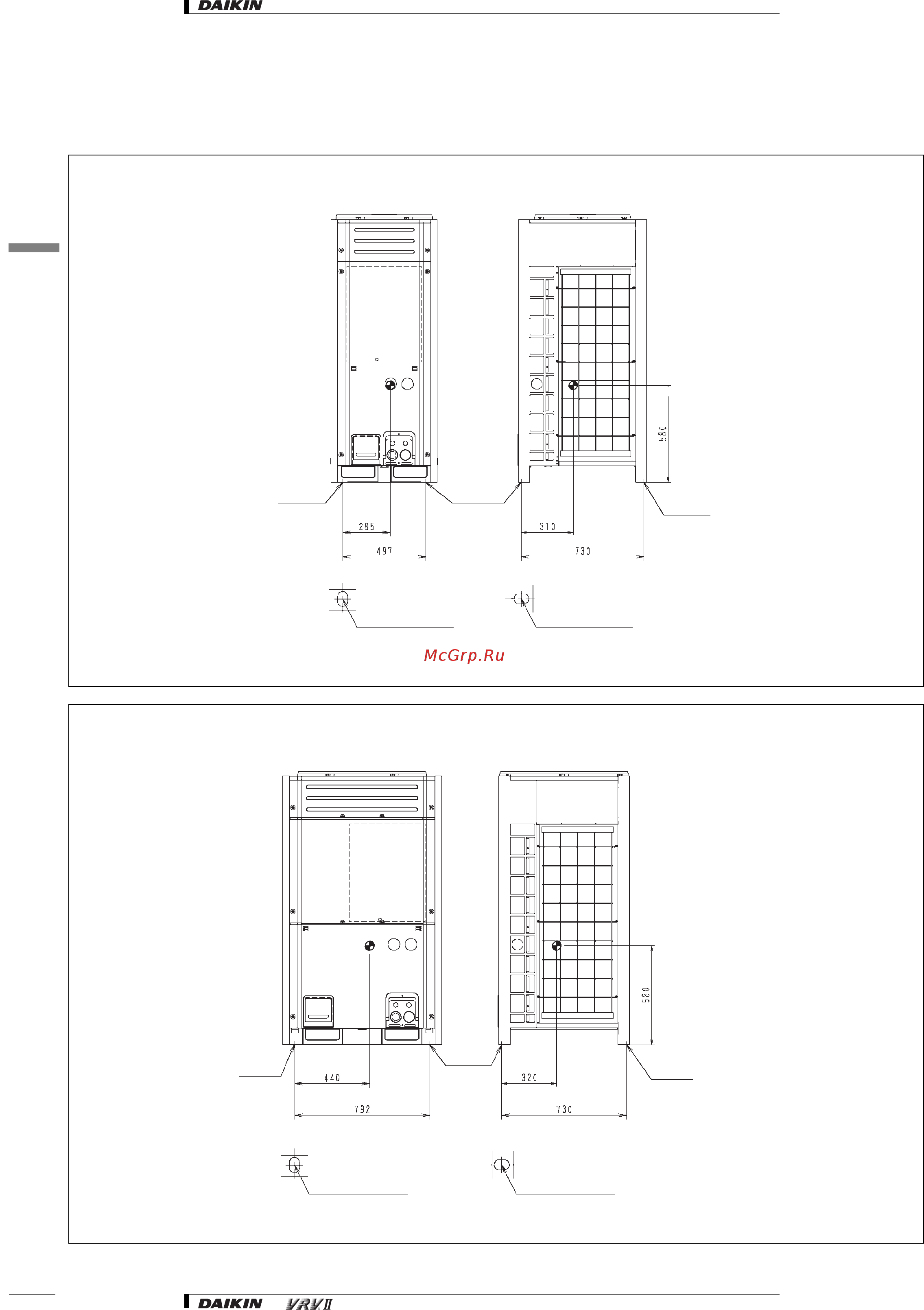 Daikin RXYQ22M7W1B [167/182] Dimensions