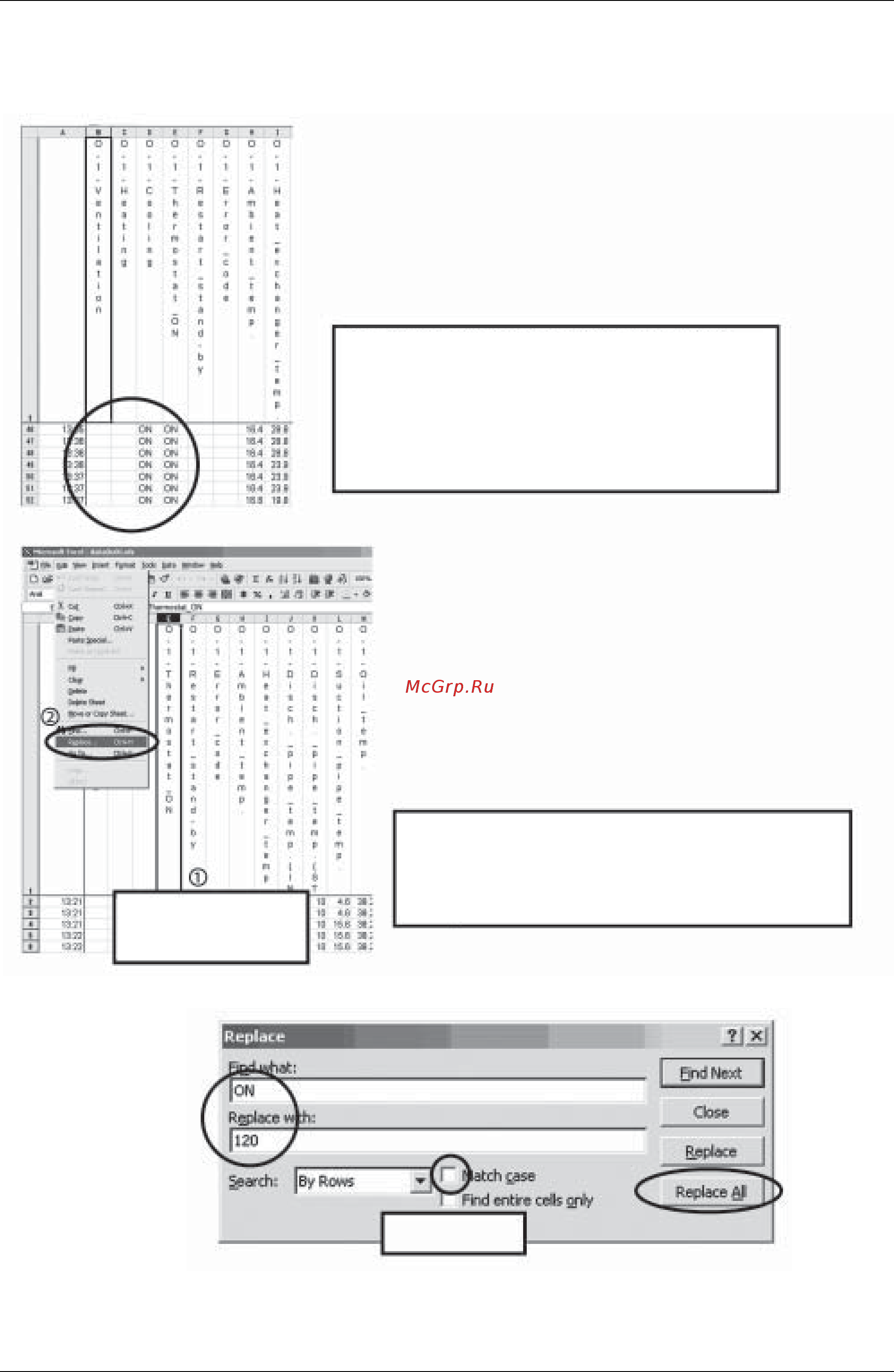 Daikin RX16MTLE [177/255] Highlight a col u mn to b e converted into n u meric a l v a l u e s a nd then click on the repl a ce all on the edit men u