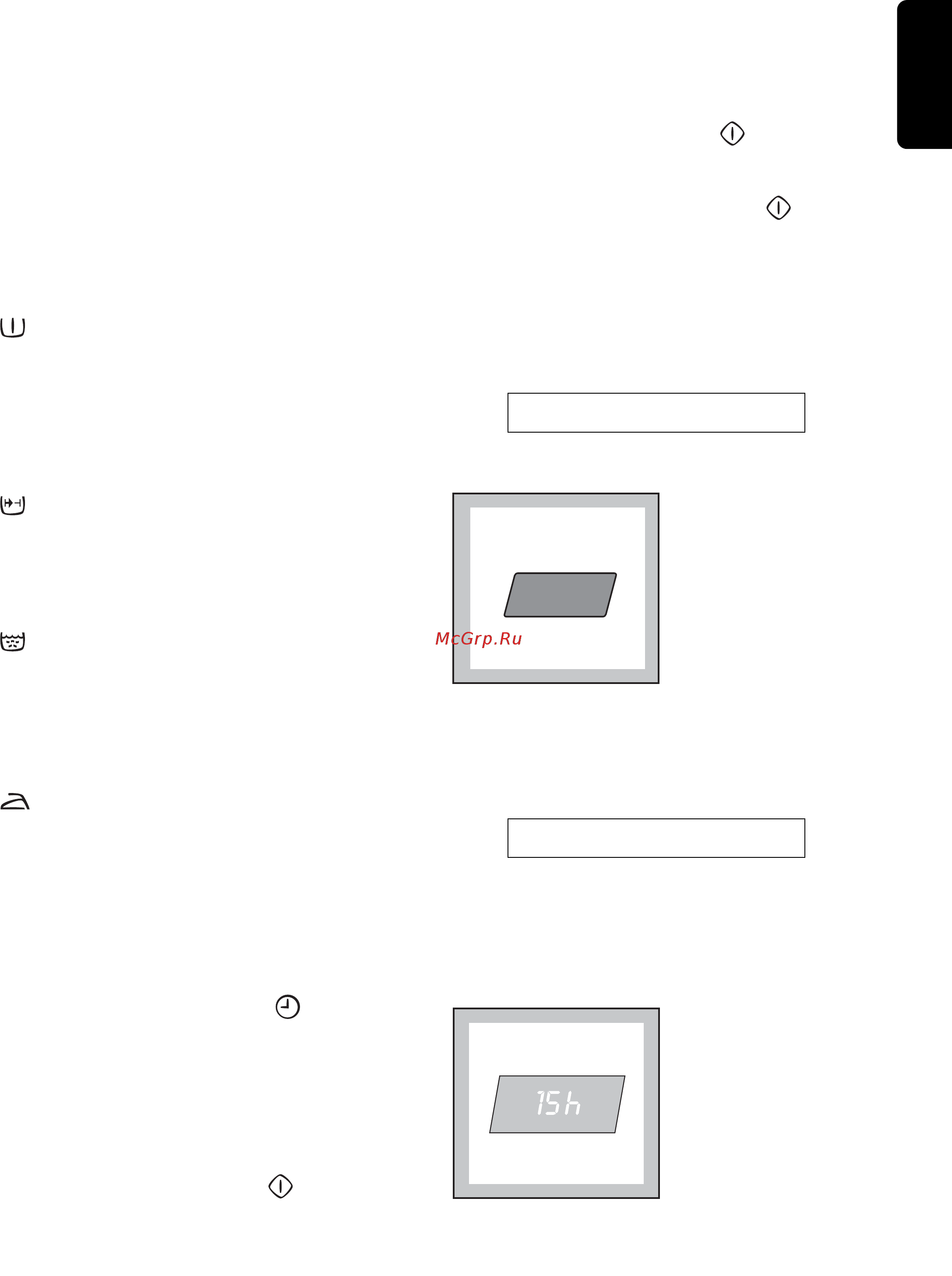Electrolux EWF 1427 [9/96] Programme option buttons