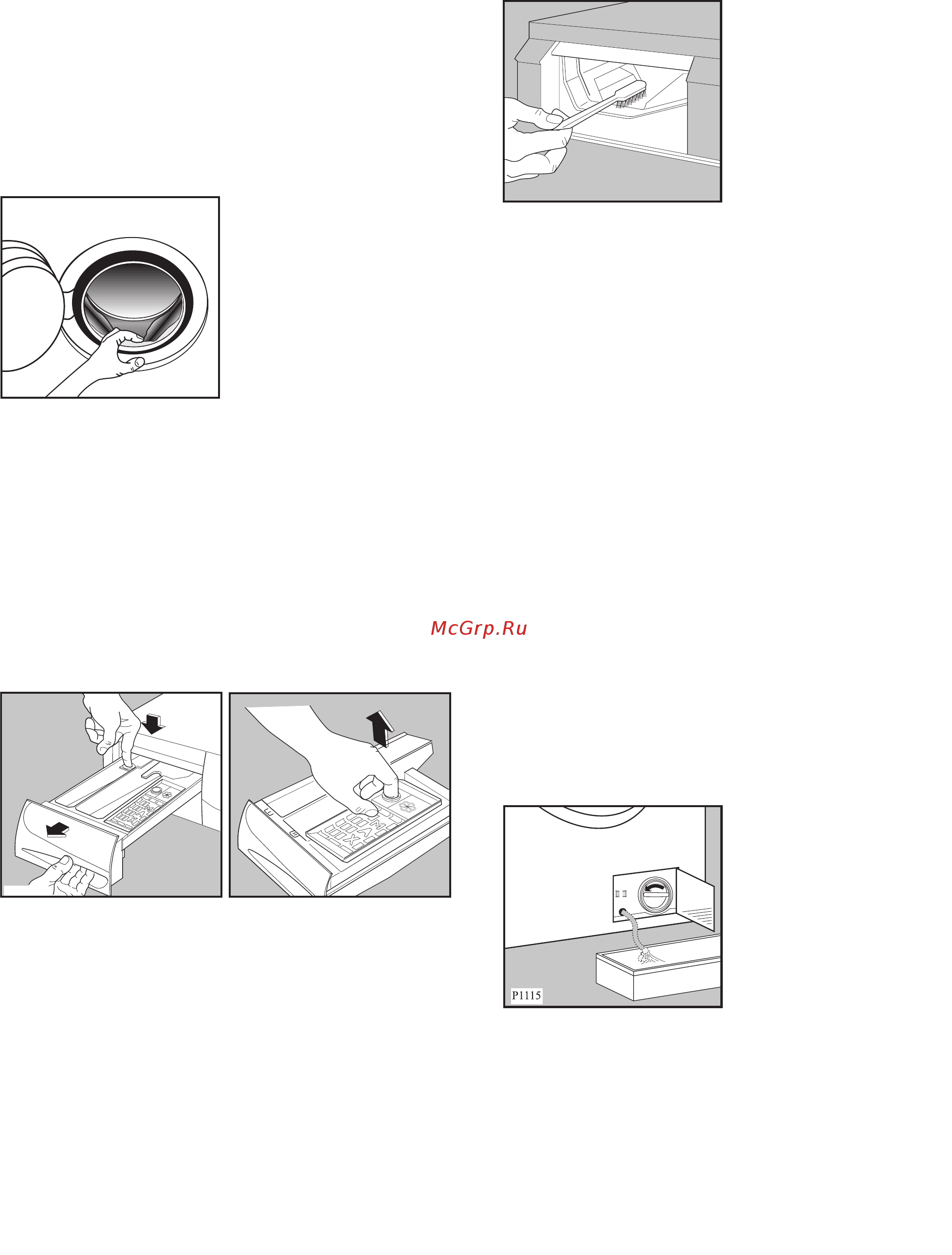 Electrolux EWS 1021 [22/28] Чистка фильтра сливного шланга