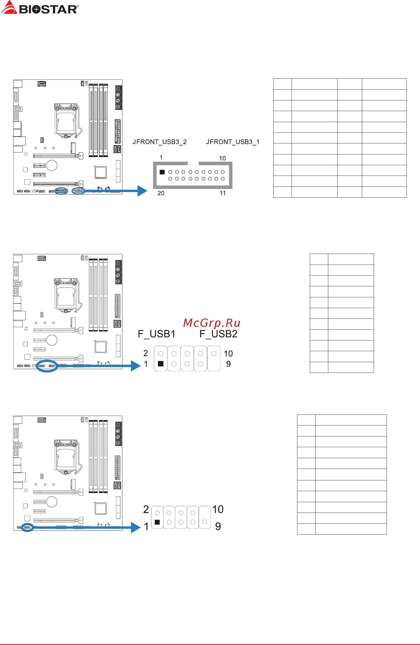 Biostar H170GT3 Версия 6.x [16/76] F_usb1 2 header for usb 2 ports at front panel