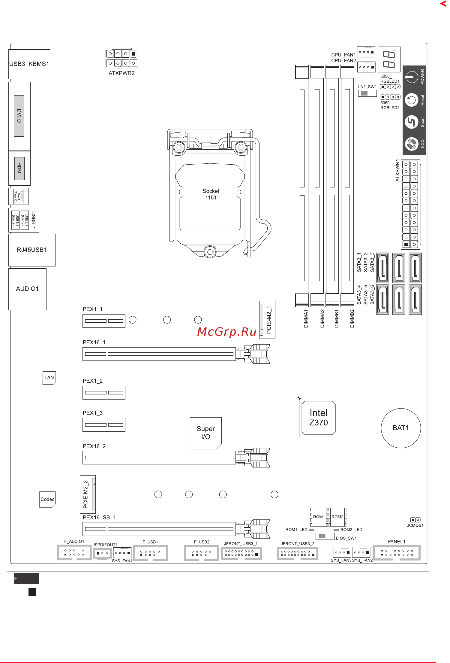 Biostar Z370GT6 Версия 5.x [7/136] Motherboard layout