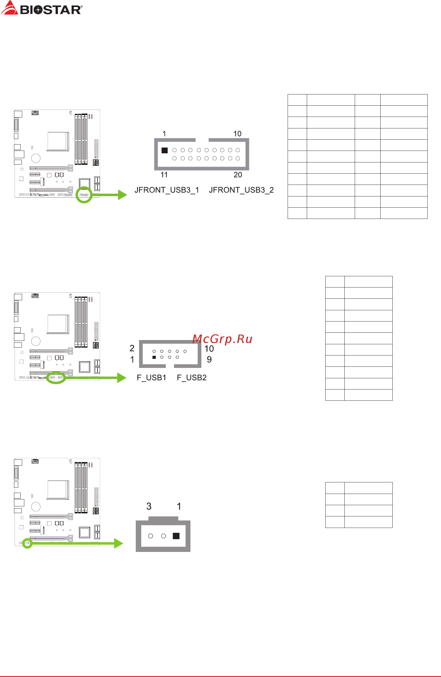 Biostar B350GT3 Версия 6.1 [16/72] F_usb1 2 header for usb 2 ports at front panel