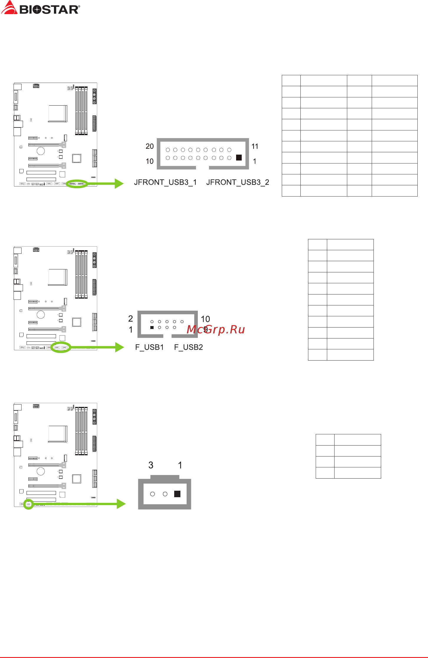Biostar X370GT5 Версия 5.x [54/72] F_usb1 2 前置面板usb 2 0接头