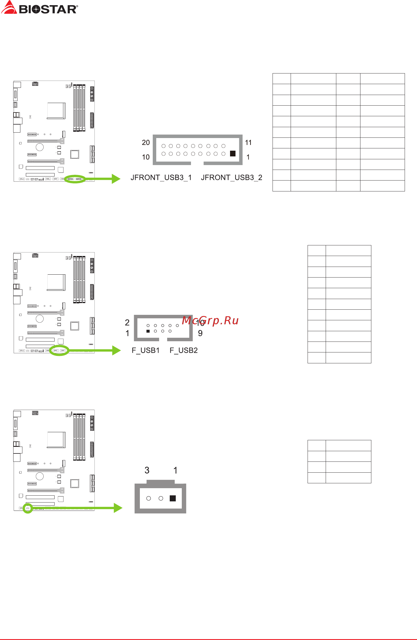Biostar X470GTA Версия 5.x [16/72] F_usb1 2 header for usb 2 ports at front panel
