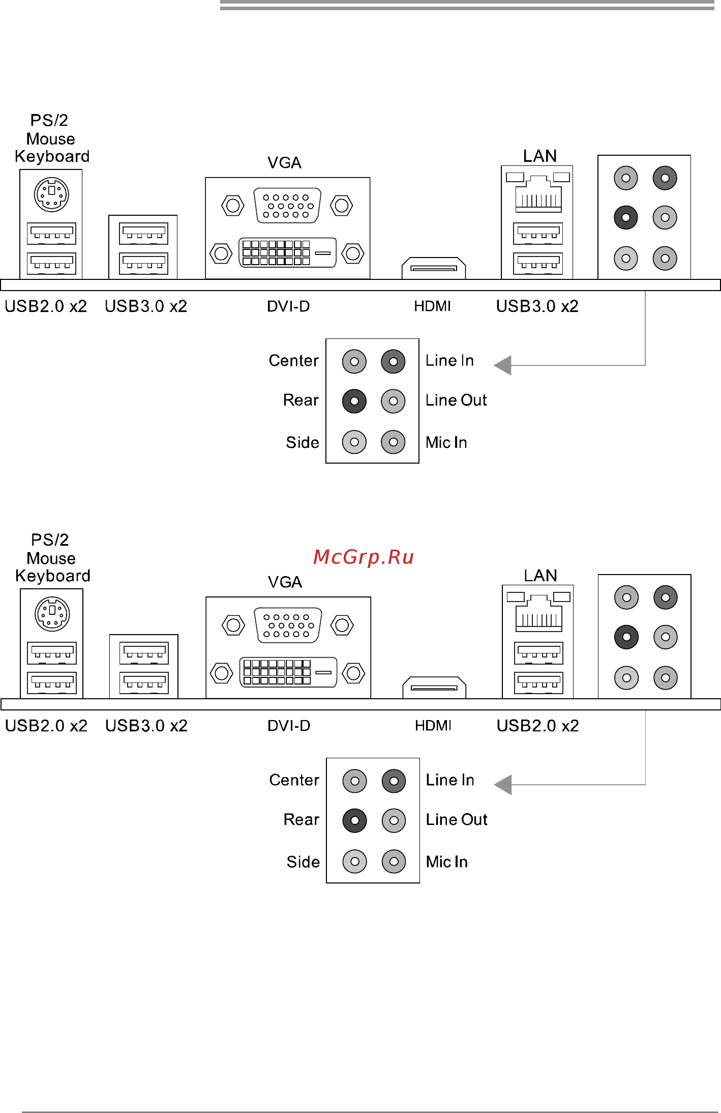 Biostar Hi-Fi H87S3+ Версия 6.x [6/59] Rear panel connectors