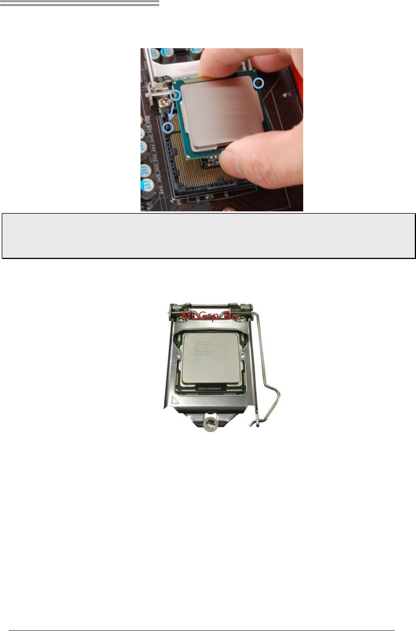 Biostar Hi-Fi B85Z5 Версия 6.x [9/57] Step 4 hold processor with your thumb and index fingers oriented as shown align the notches with the socket lower the processor straight down without tilting or sliding the processor in the socket