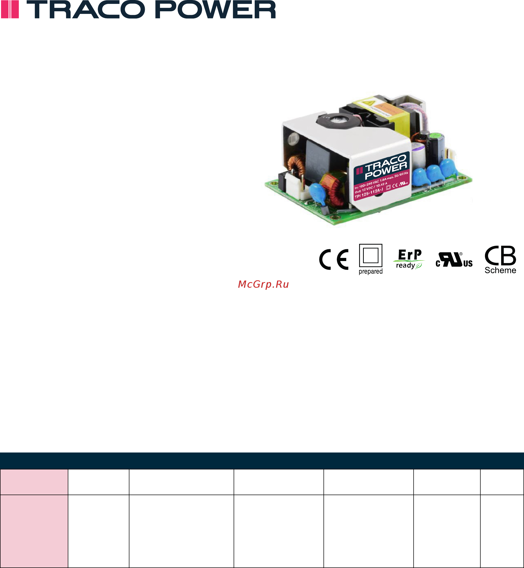 TRACO POWER TPI125-148A-J Datasheet онлайн