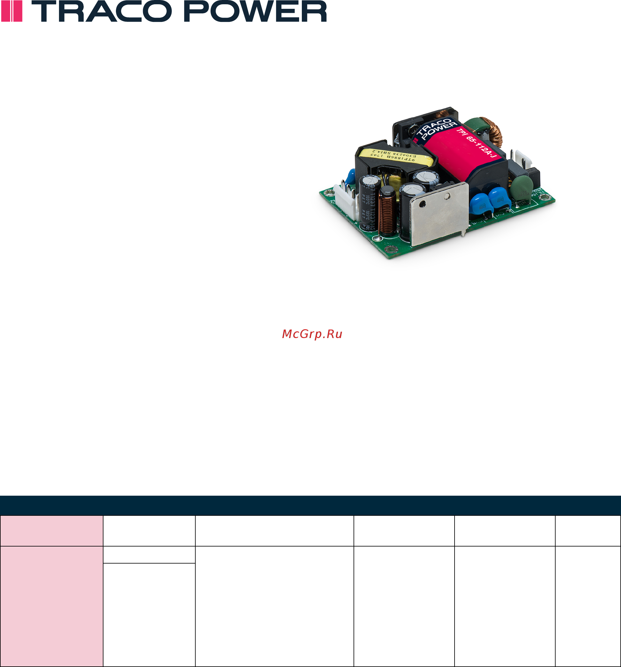 TRACO POWER TPI65-115A-JP Datasheet онлайн