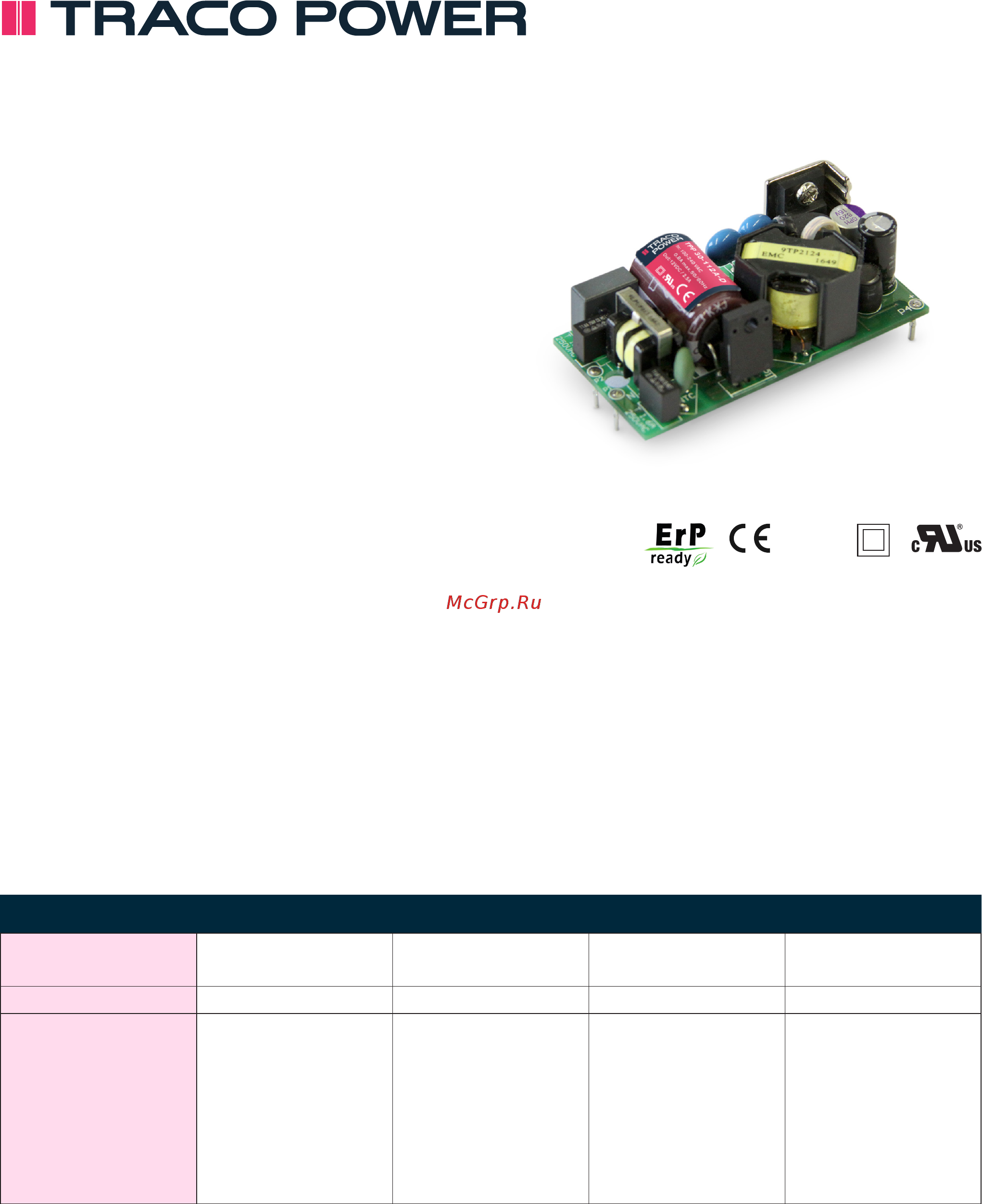 TRACO POWER TPP 30-109A-D Datasheet онлайн