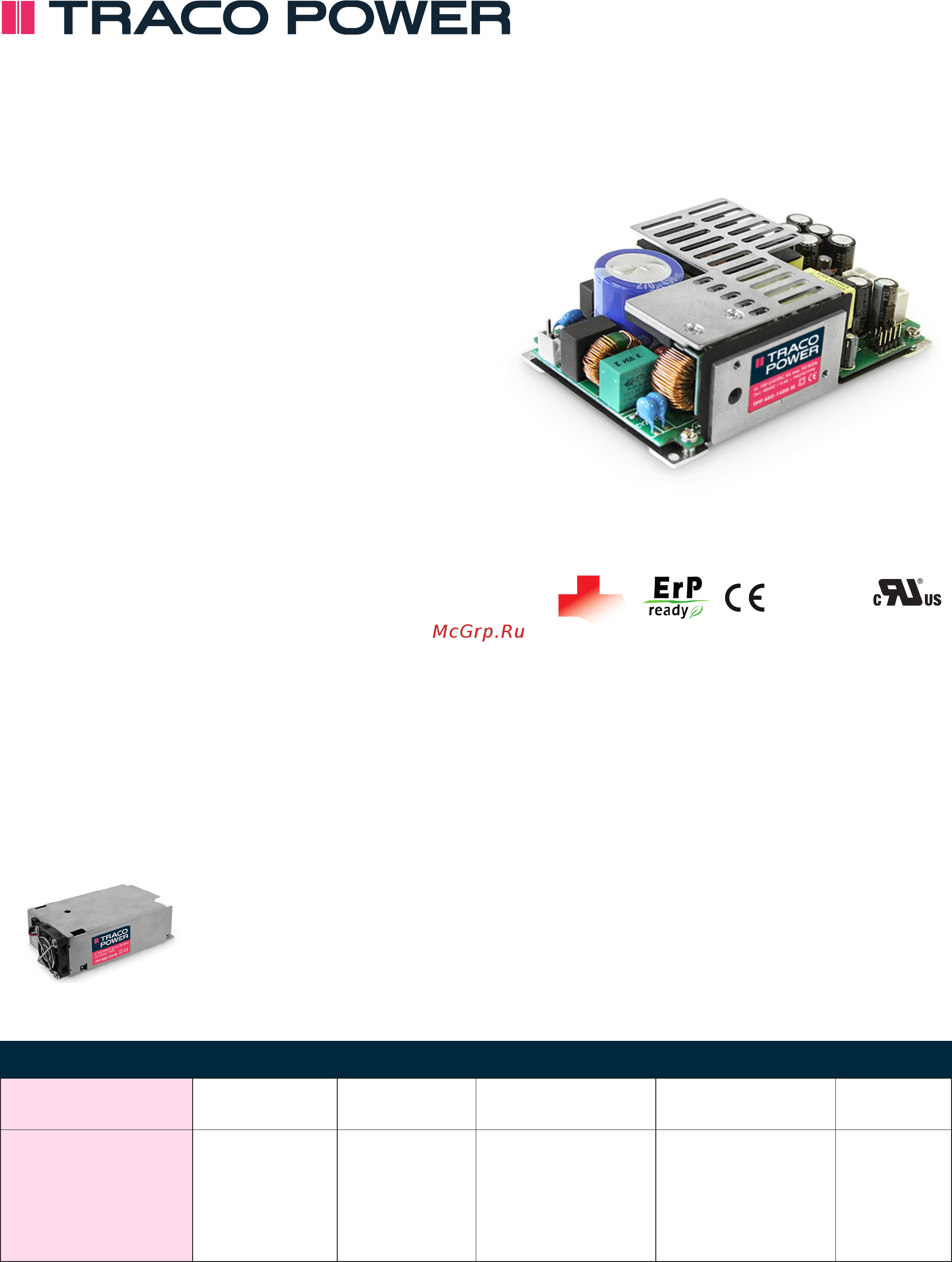 TRACO POWER TPP 450-124A-M Datasheet онлайн
