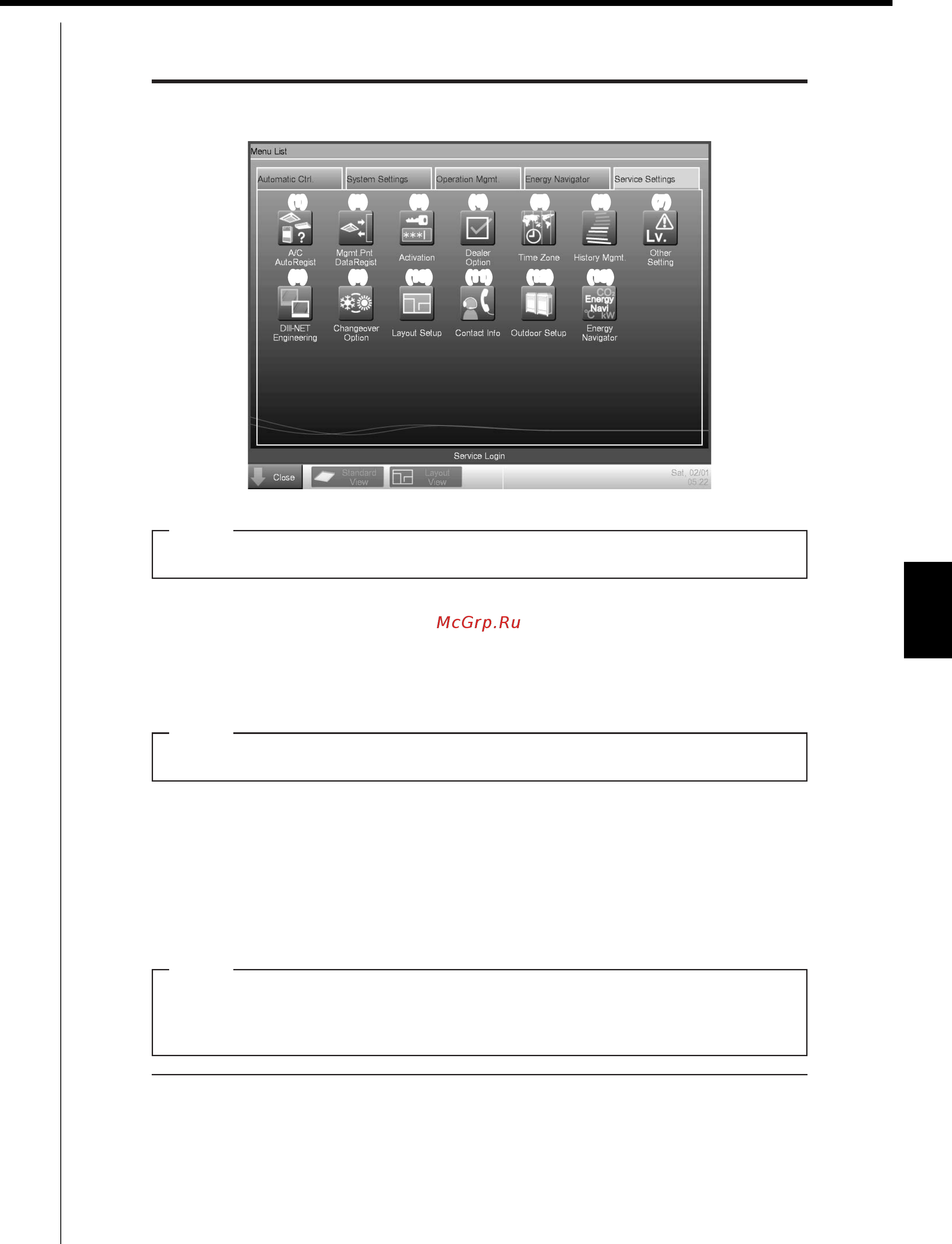 Daikin REYQ16P8Y1B [219/405] 2 service settings tab