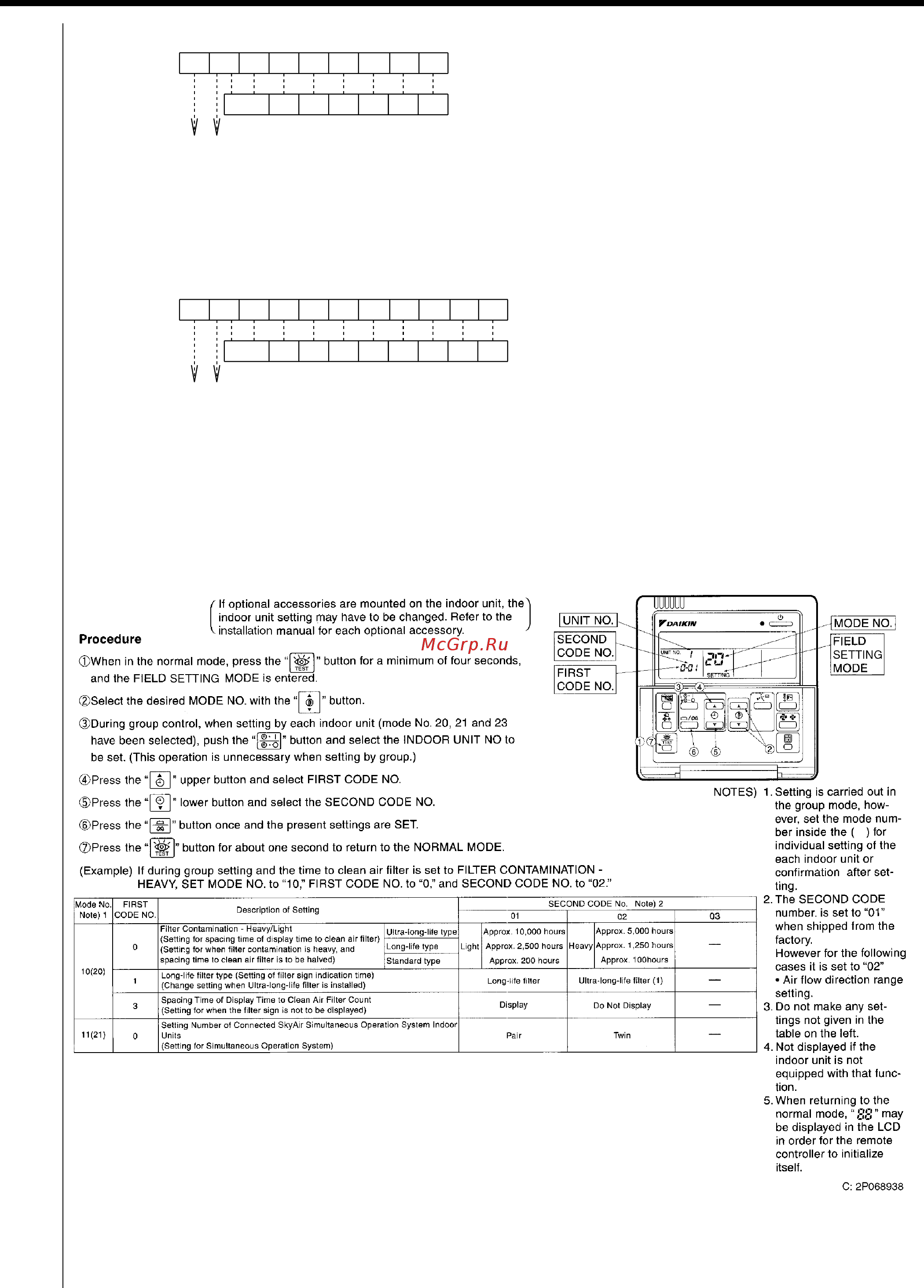 Daikin RXY14MY1 [86/405] Field setting