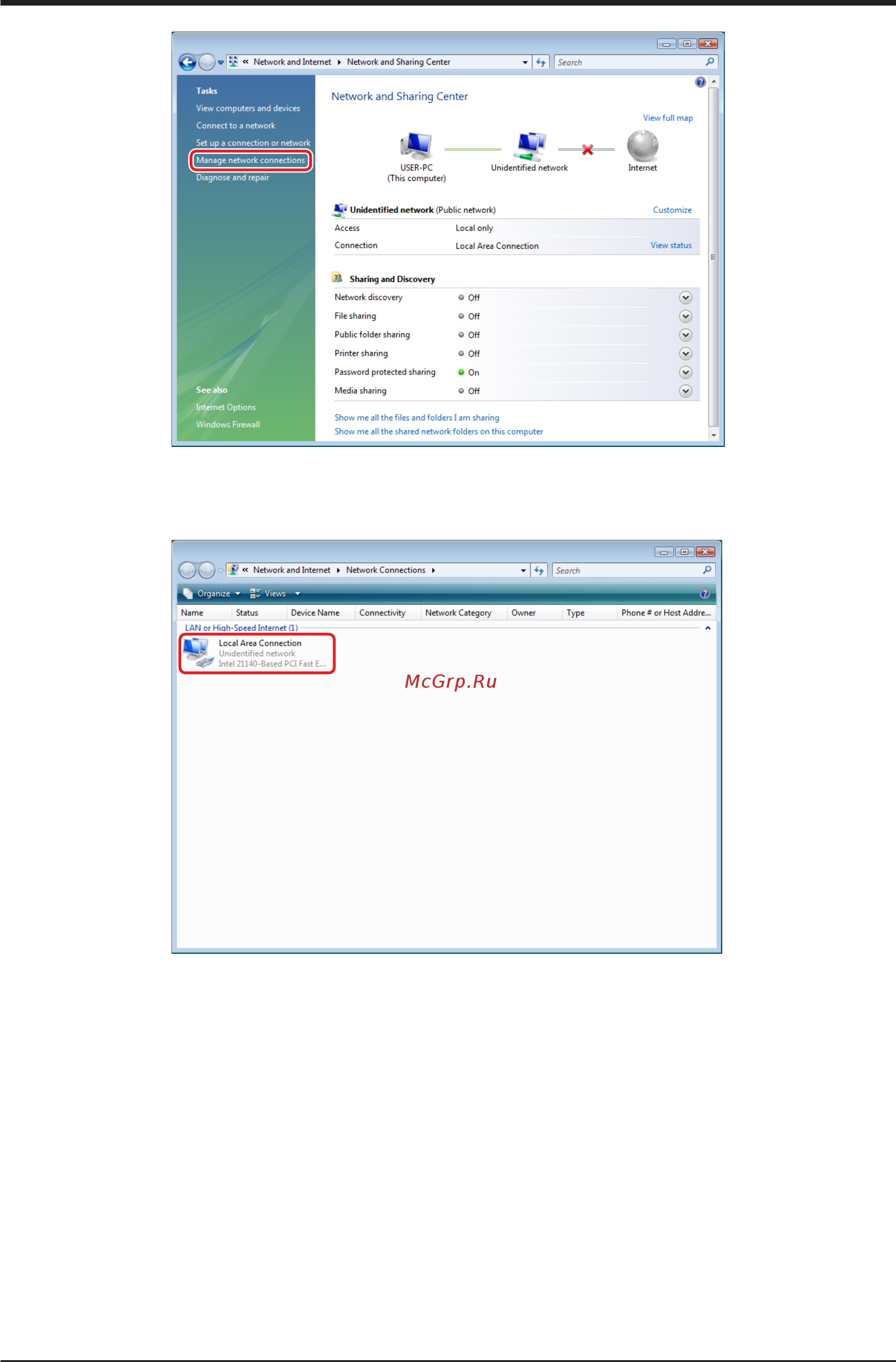Daikin REMQ10PY1 [99/125] Click manage network connections