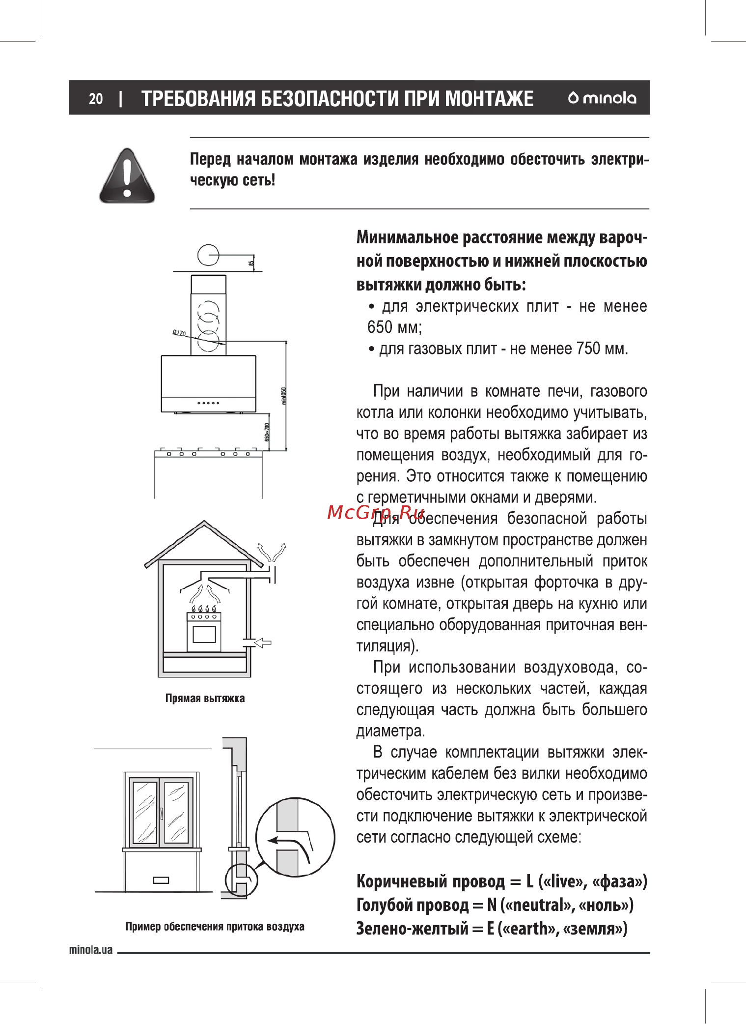 Minola HDN 6232 BL/INOX 700 LED [20/28] Голубой провод n neutral ноль