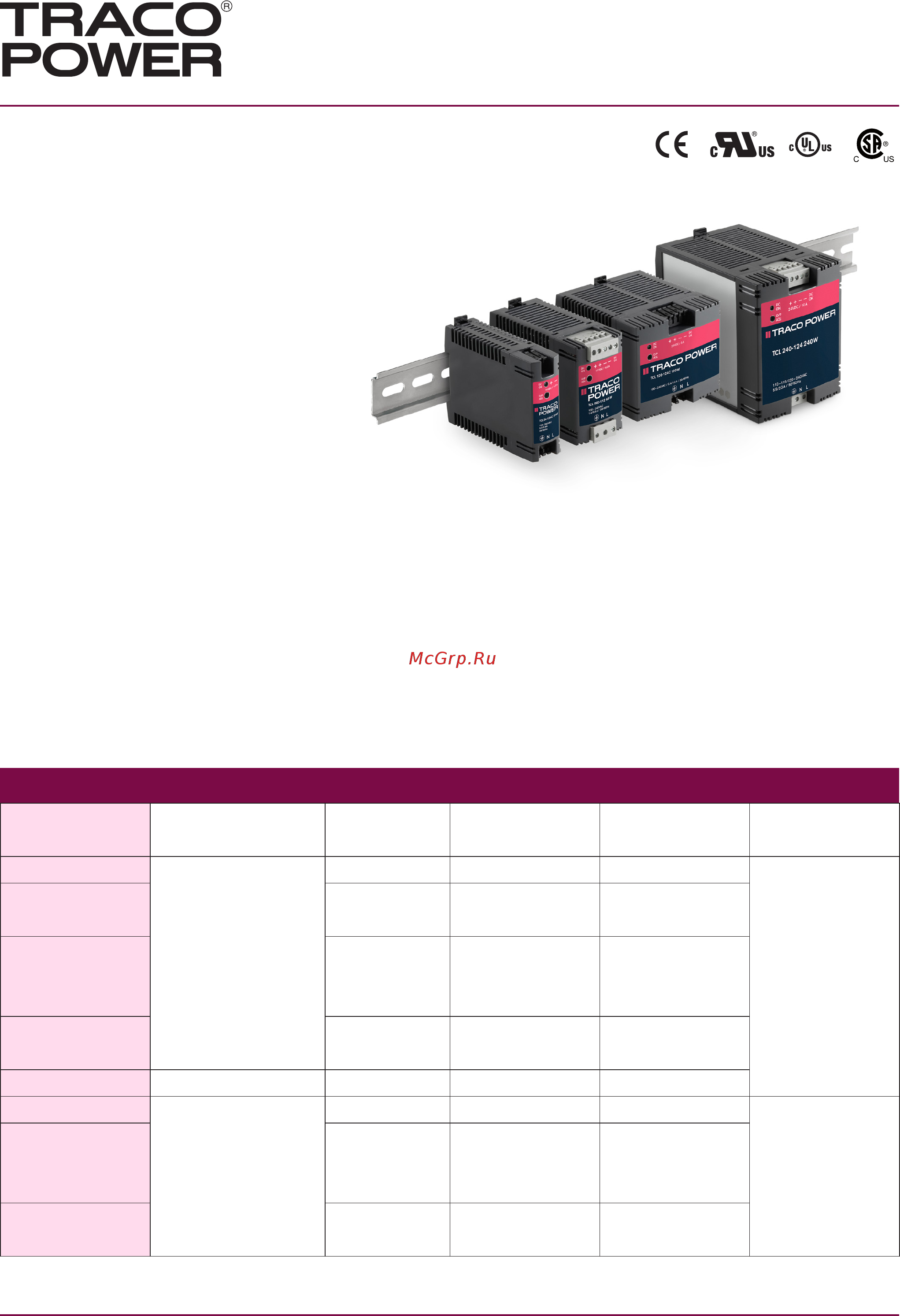 TRACO POWER TCL-REM240 Datasheet онлайн