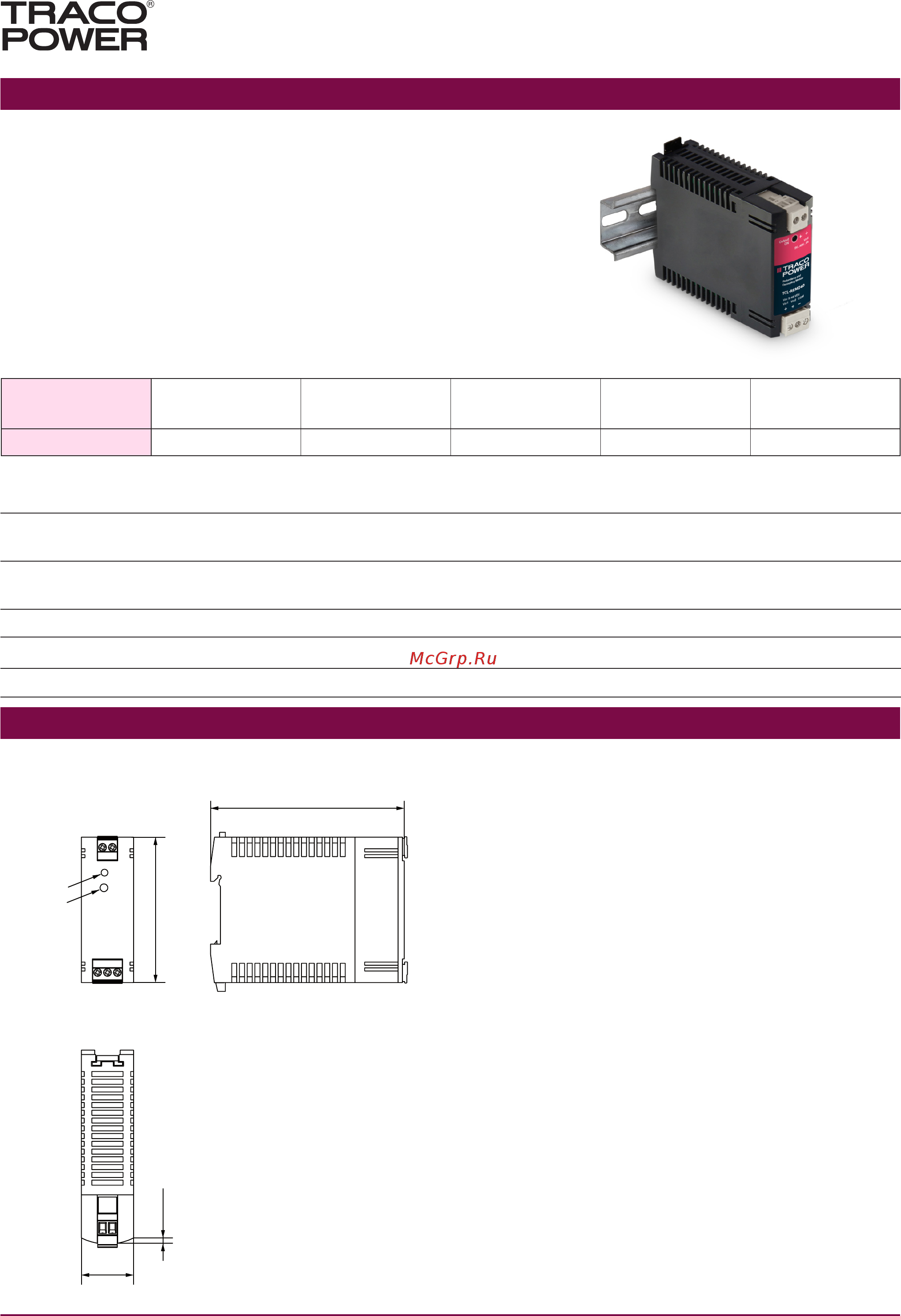TRACO POWER TCL-REM240 [4/6] Industrial power supplies