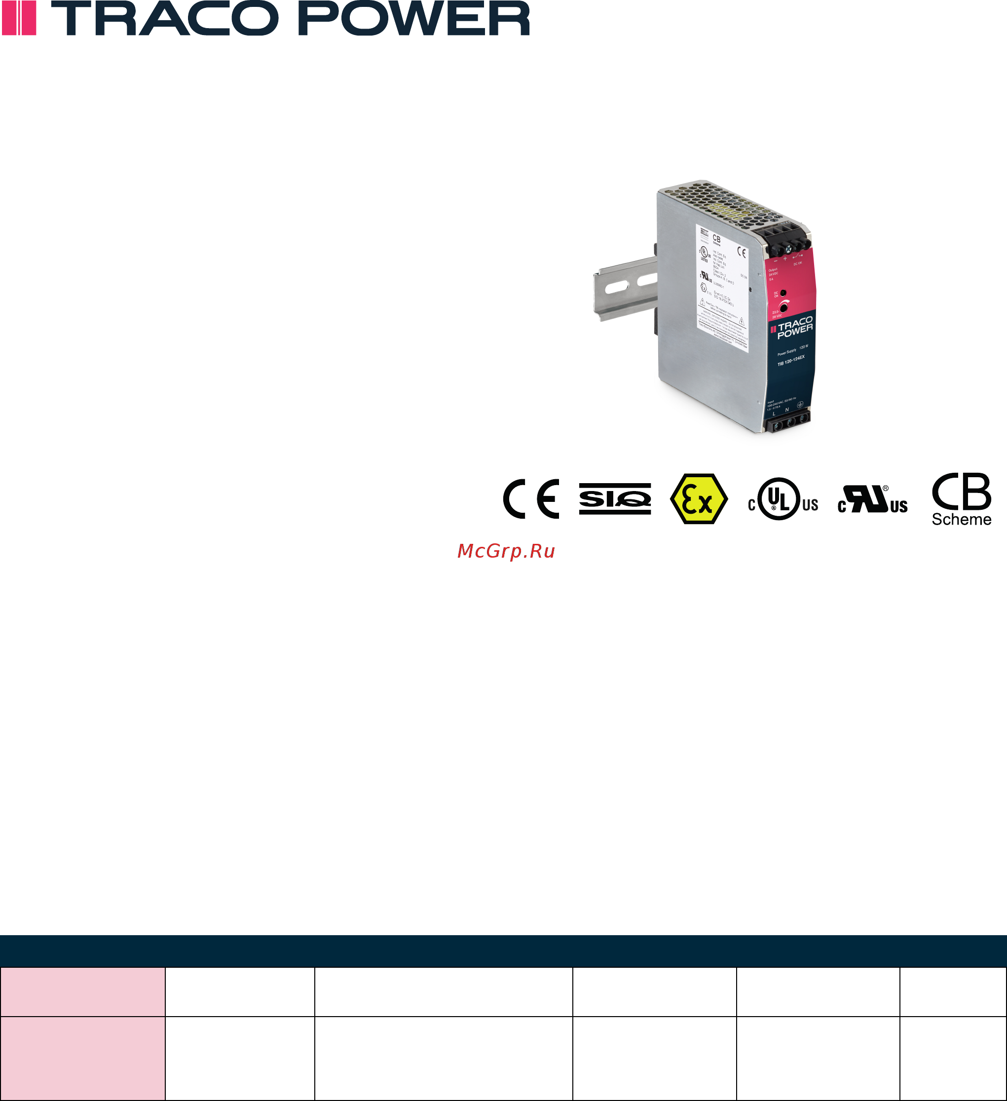 TRACO POWER TIB 120-112EX Datasheet онлайн