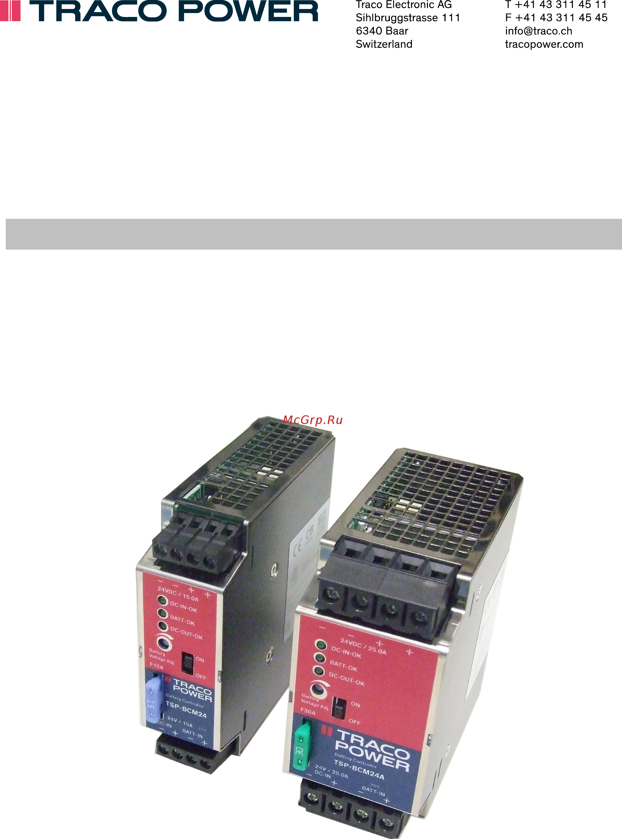 TRACO POWER TSP–BCM24 Инструкция по установке онлайн