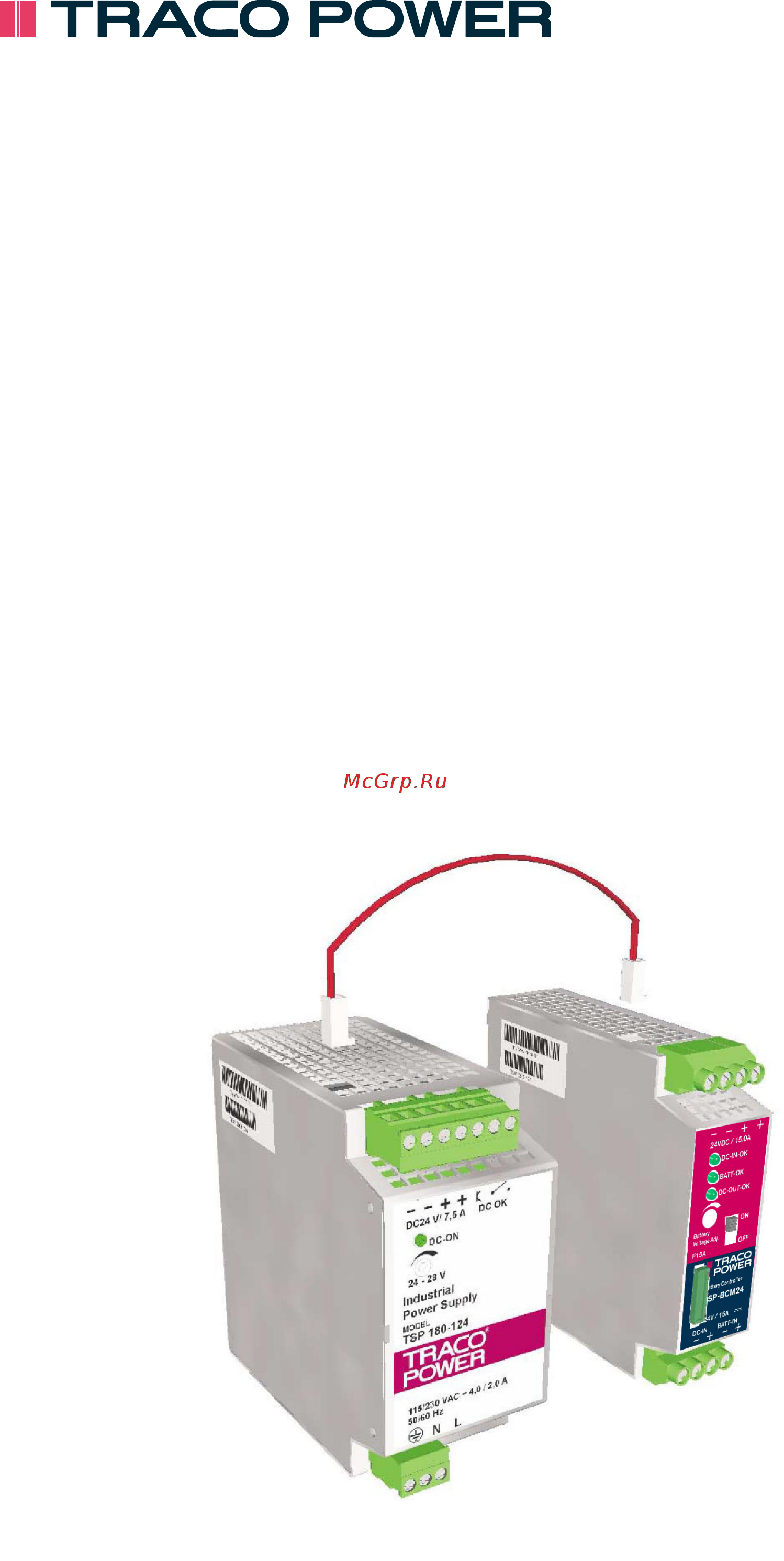 TRACO POWER TSP–BCM24A [3/7] Connection of tsp bcm12 tsp bcm24 tsp bcm24a tsp bcm48 tsp bcm48a