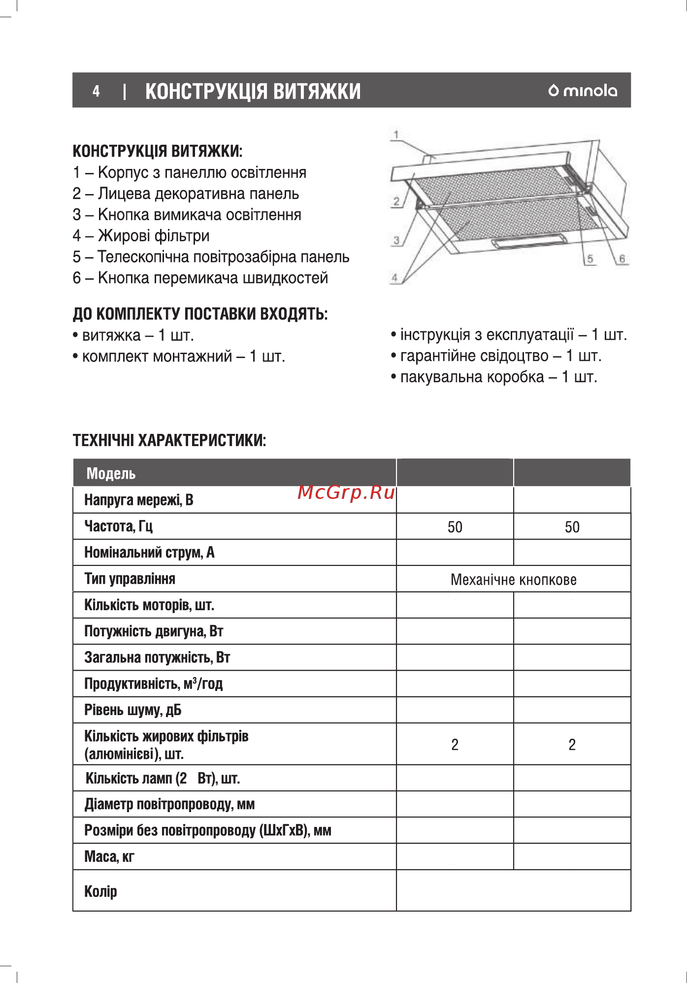 Minola HTL 6060 I/ BL GLASS 430 Инструкция по эксплуатации онлайн [4/28] 546924