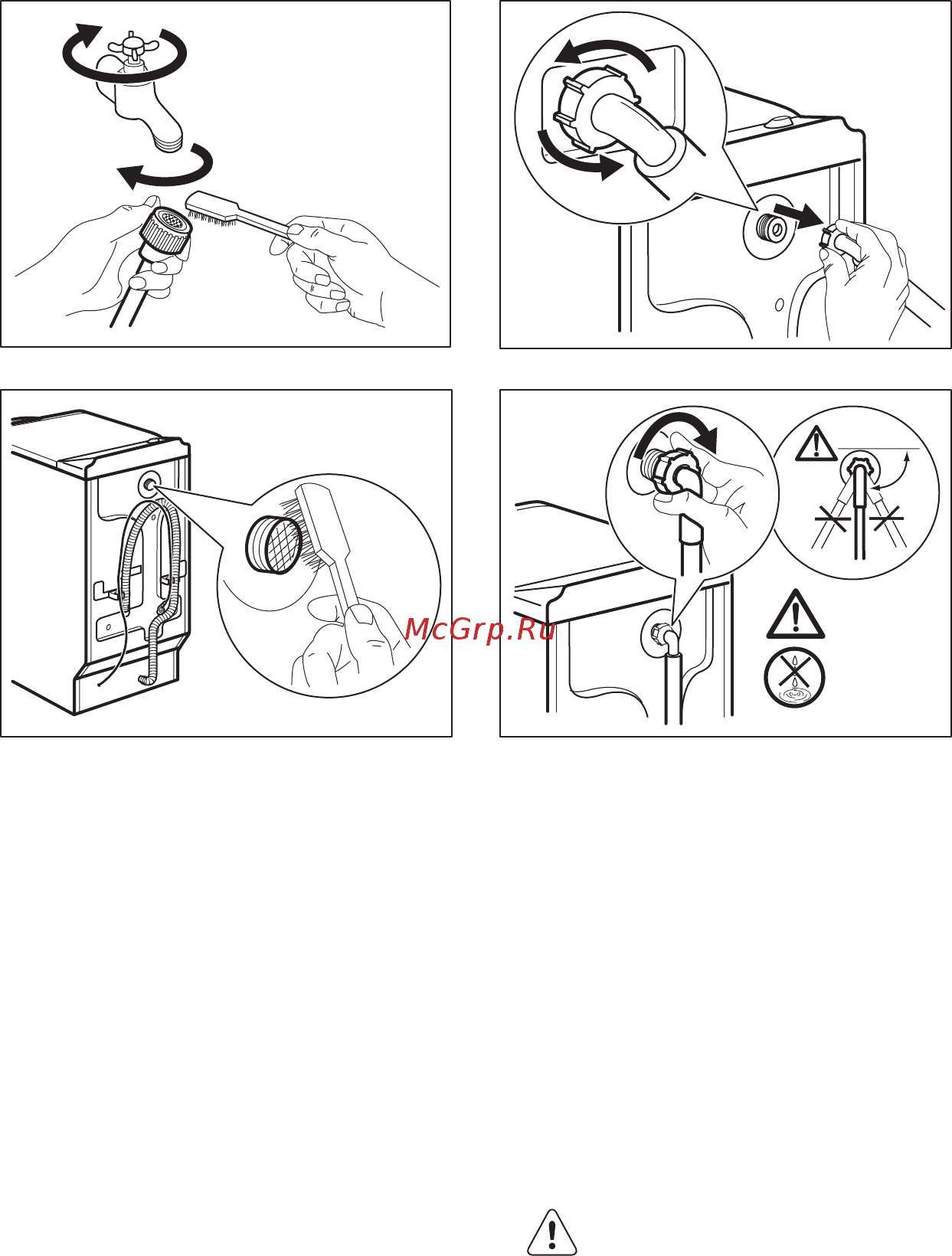 Electrolux EWT 51274 AW [45/76] Очистка наливного шланга и фильтра клапана