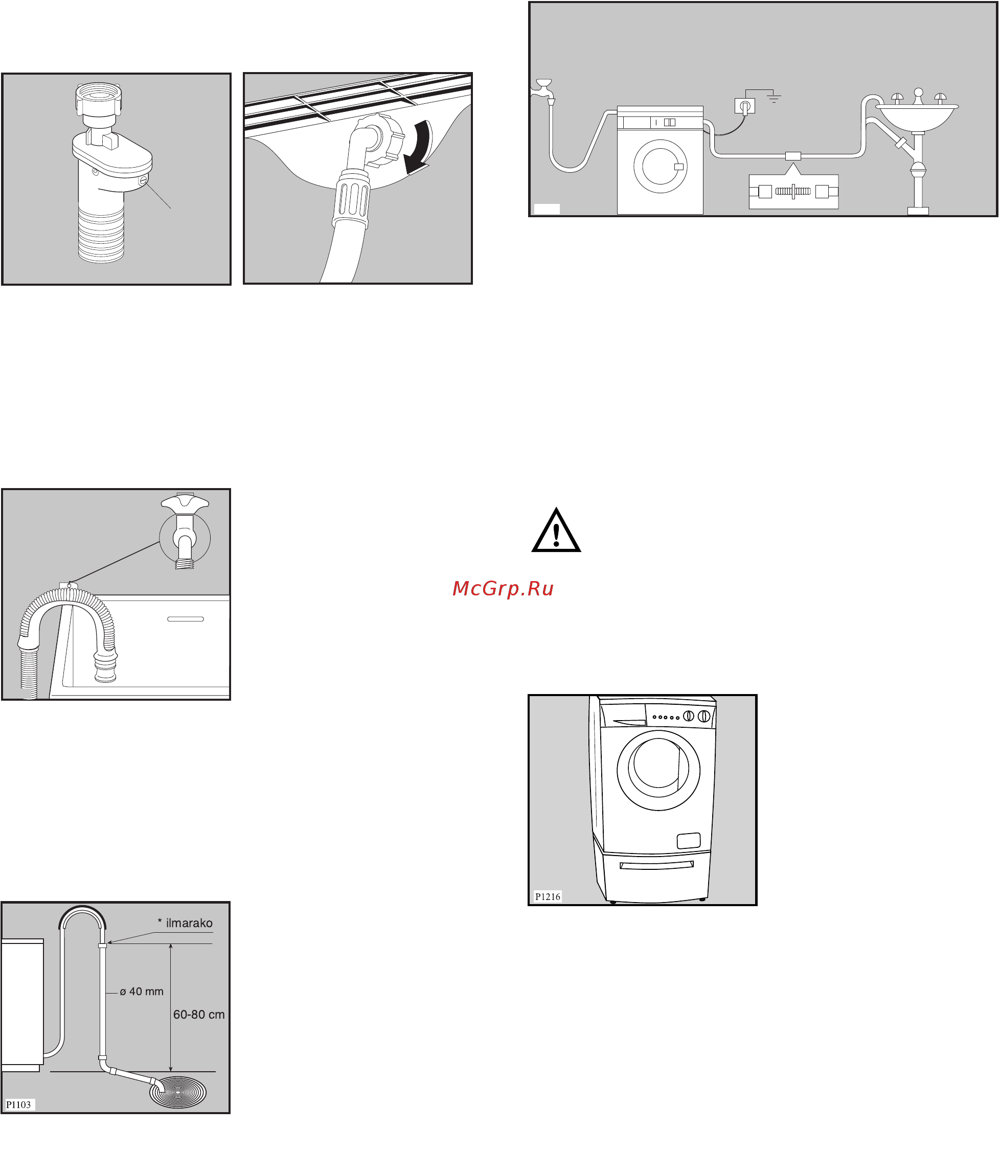 Electrolux EWW 1290 [130/132] Asennus jalustan päälle