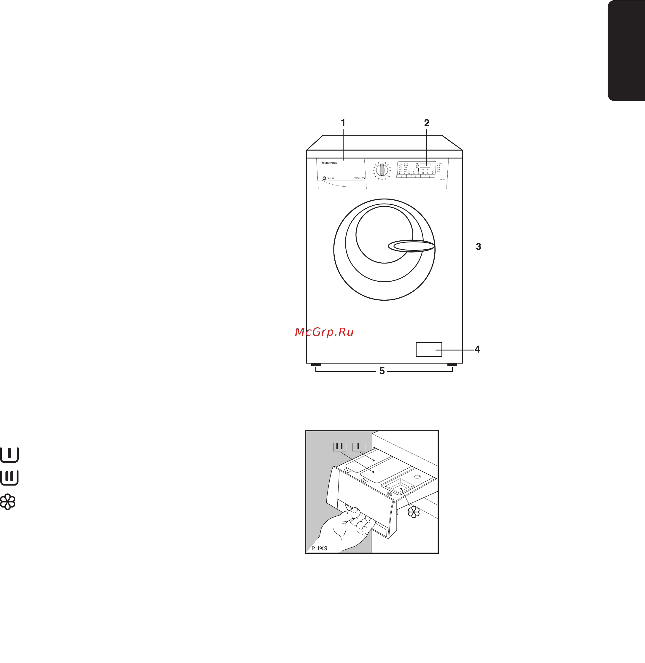 Electrolux EWW 1290 [33/132] Popis spotrebice