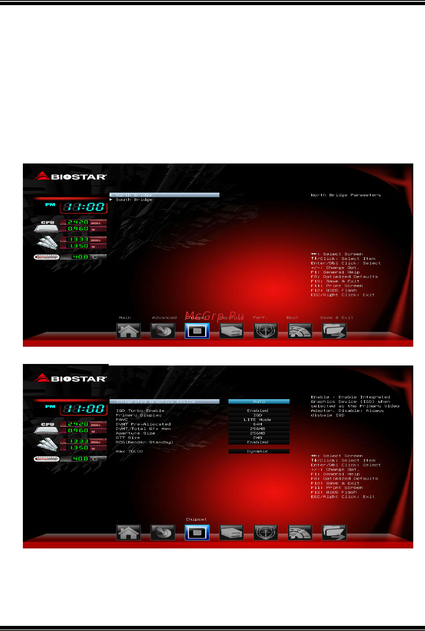 Biostar J1900MH Версия 7.x [18/27] Chipset menu