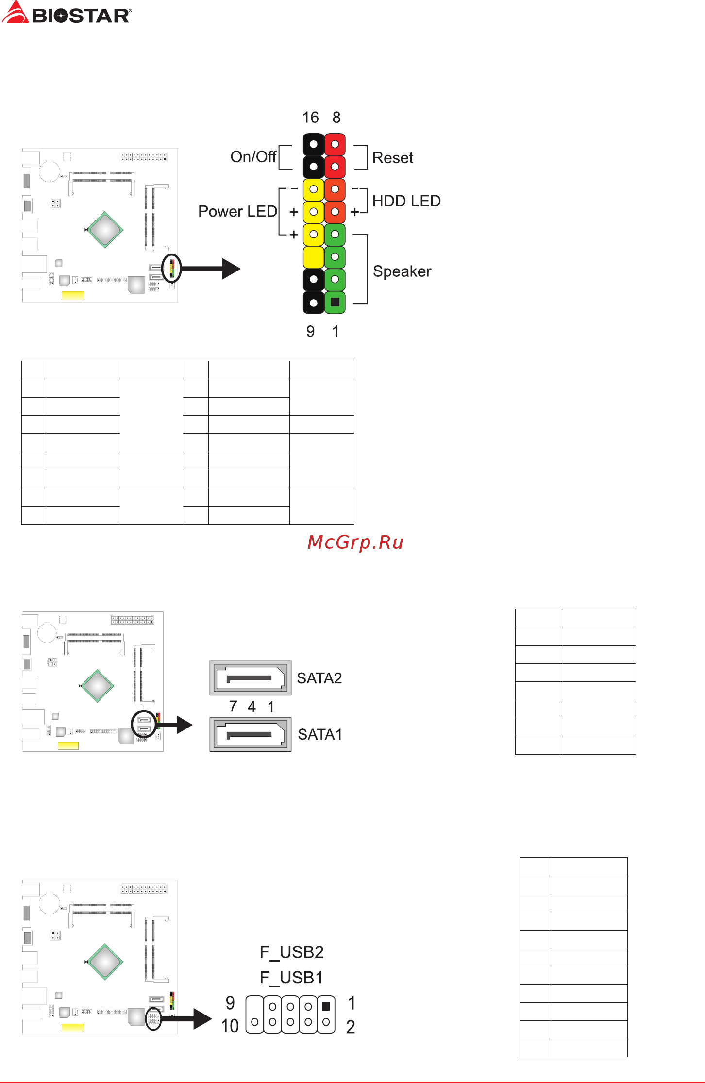 Biostar J1800NH3 Версия 6.x [12/28] F_usb1 2 header for usb 2 ports at front panel