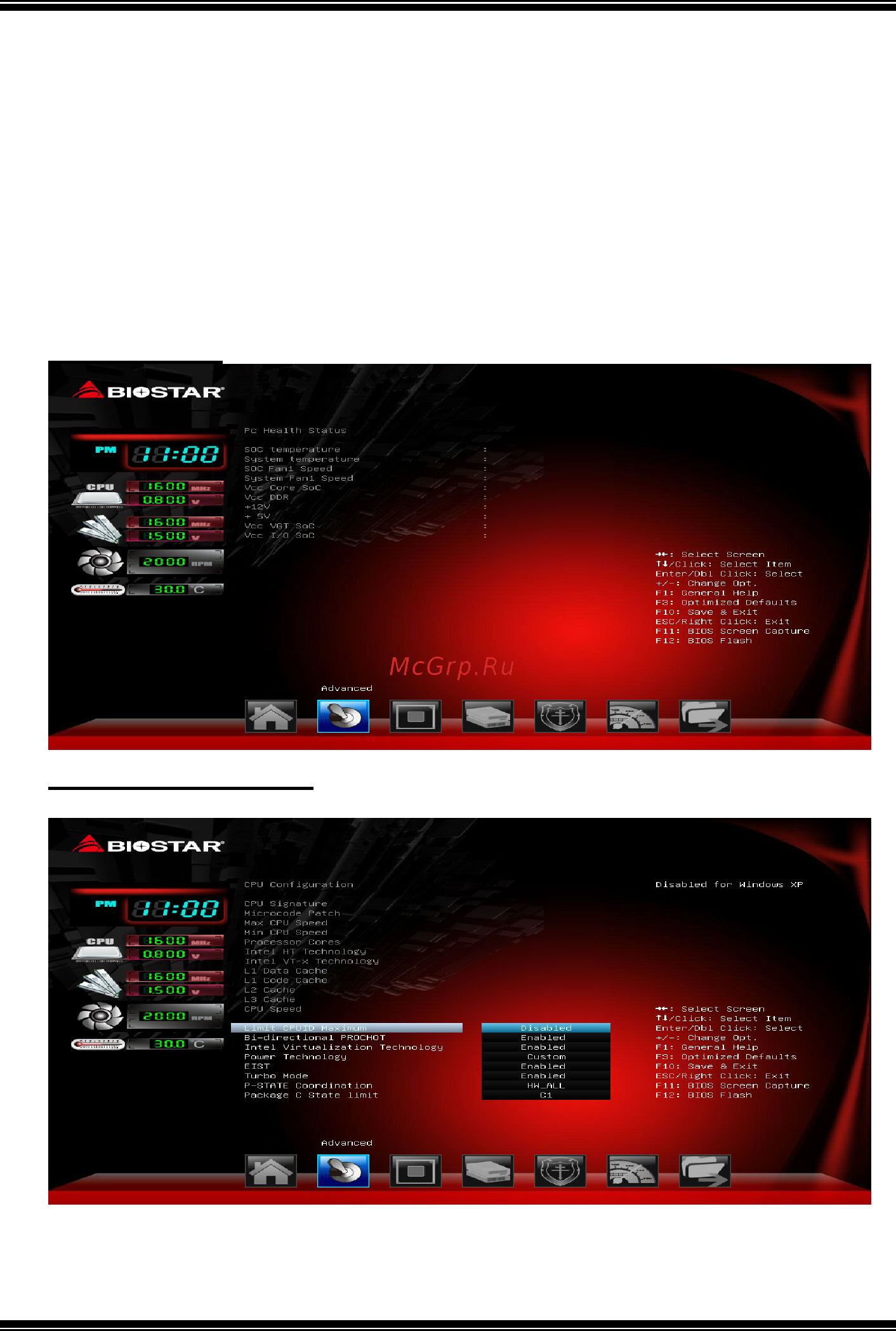 Biostar N3150NH Версия 6.x [9/19] Cpu configuration cpu configuration