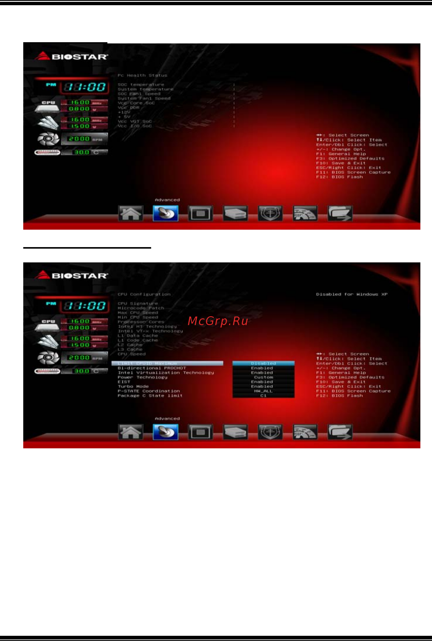 Biostar N3150MP Версия 6.x [10/26] Cpu configuration cpu configuration