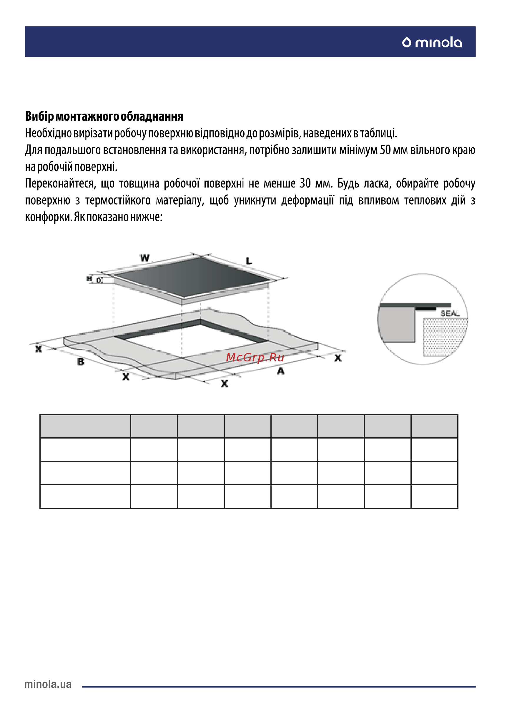 Minola MHS 6045 KBL [20/68] Встановлення інсталяція