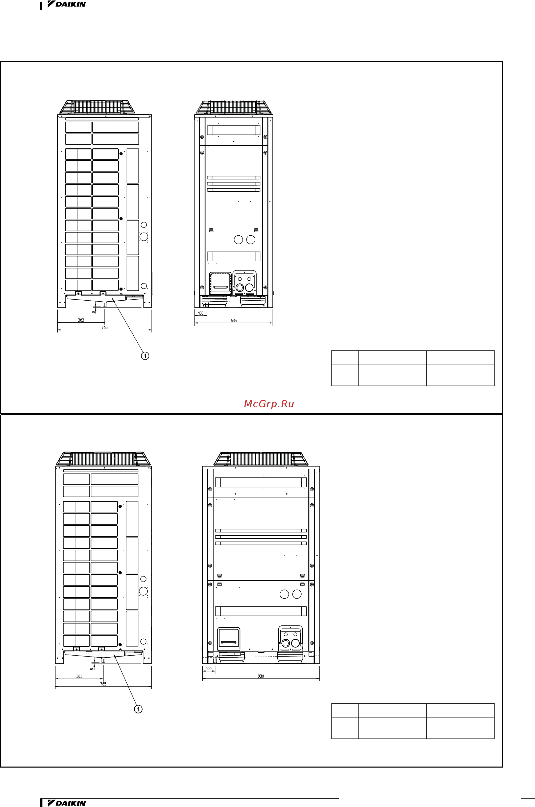 Daikin REYQ12MY1B [52/206] Габаритные и установочные размеры