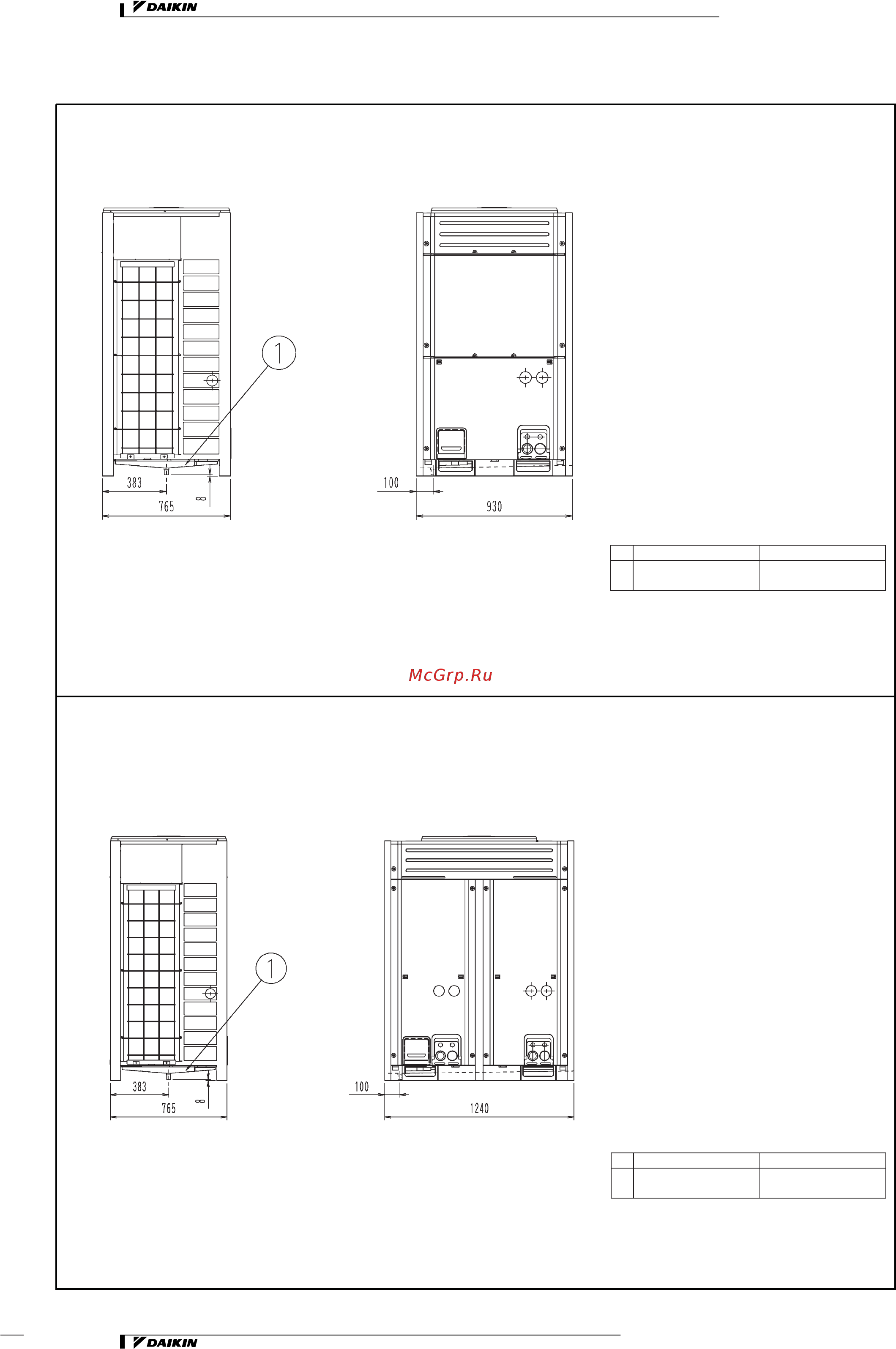 Daikin REYQ8MY1B [81/206] Габаритные и установочные размеры