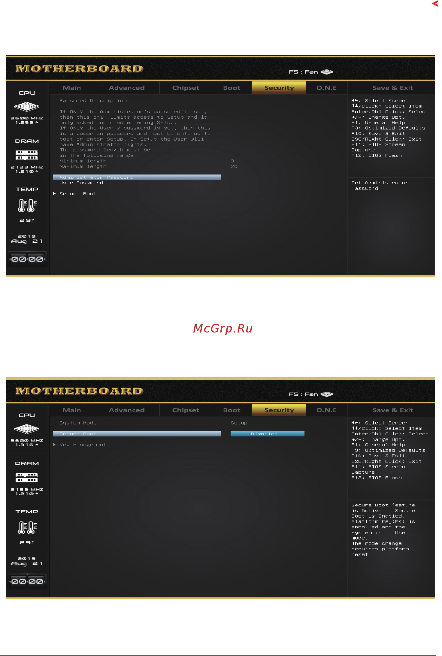 Biostar X470NH Версия 6.X [27/32] Security menu