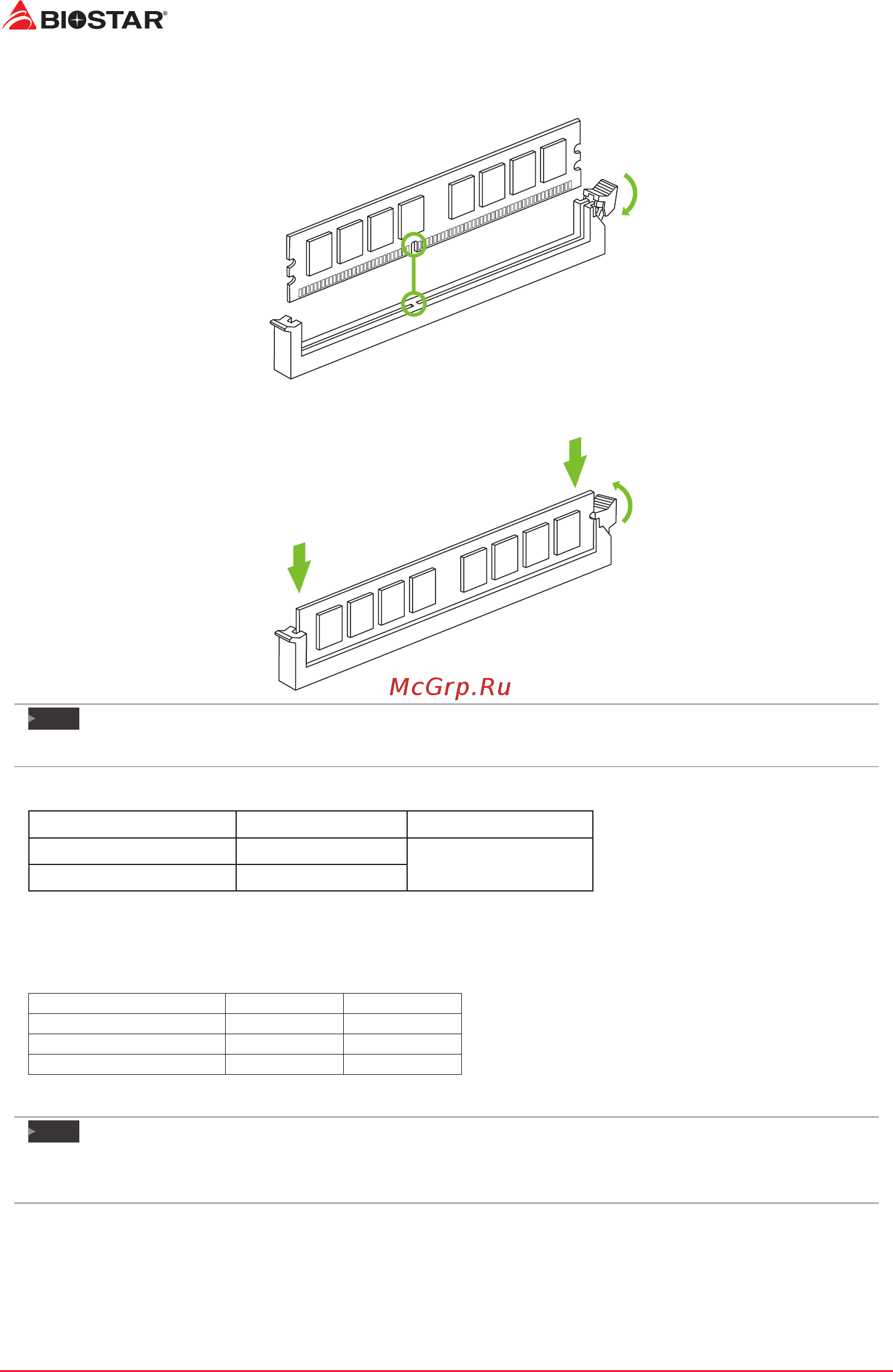 Biostar X470NH Версия 6.X [12/64] Dual channel memory installation