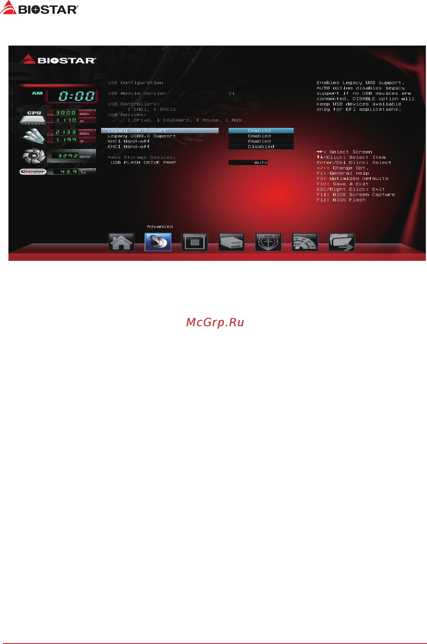 Biostar B450MH Версия 6.3 [18/34] Usb configuration