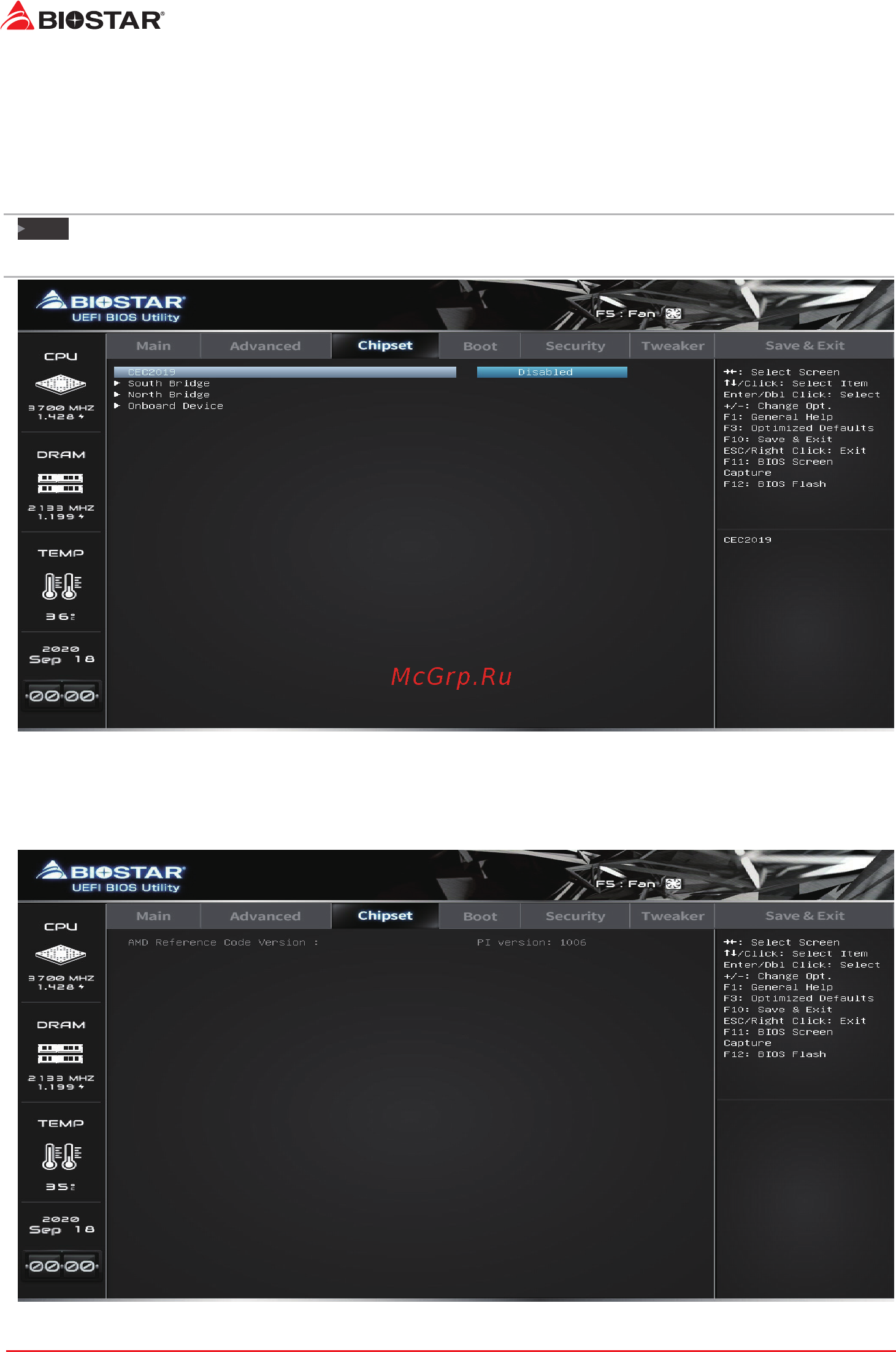 Biostar B450MX Версия 6.0 [22/33] Chipset menu