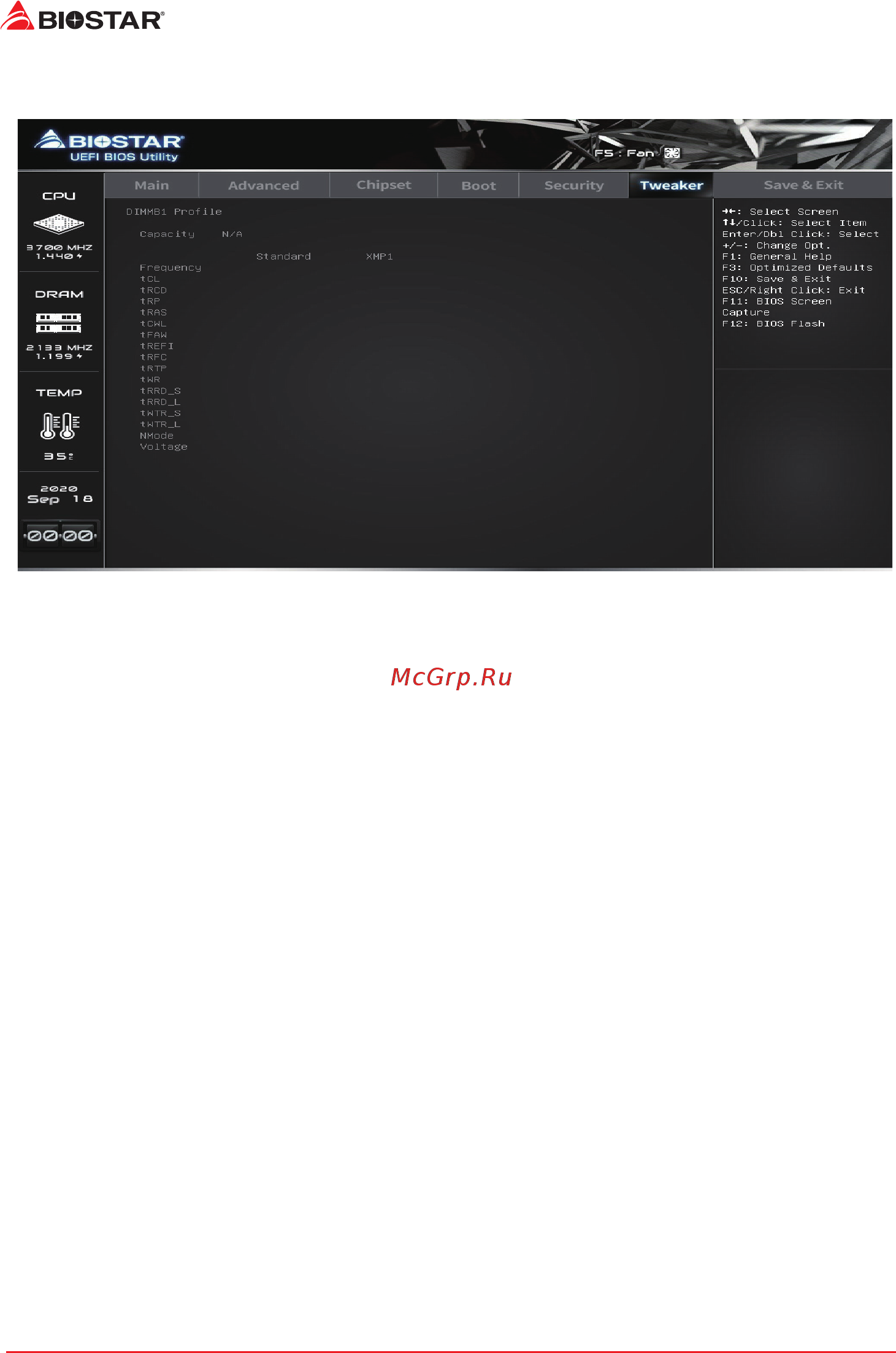 Biostar B450MX Версия 6.0 [32/33] Dimm profile