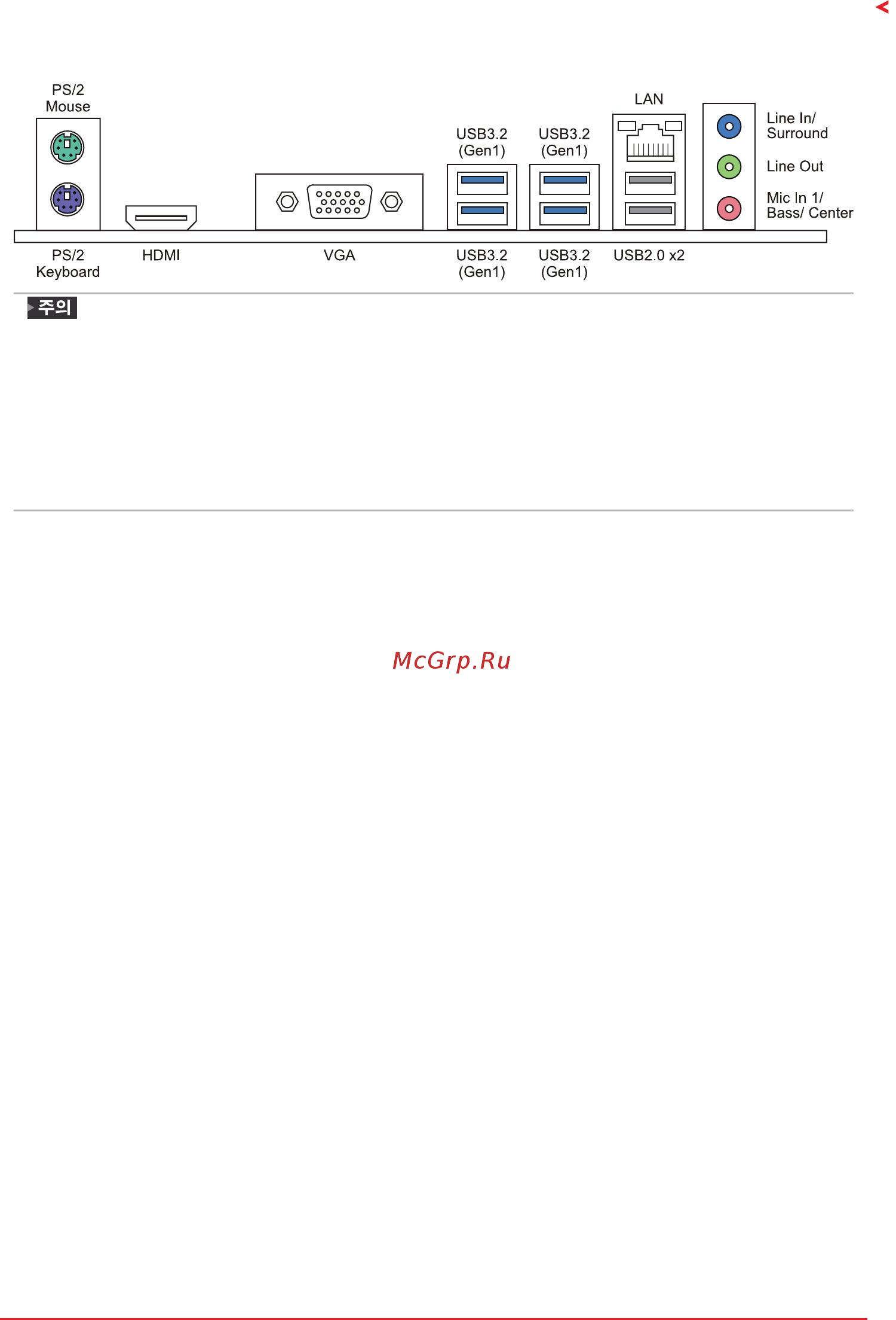 Biostar B550MH Версия 6.1 [51/110] 4 후면 패널 커넥터
