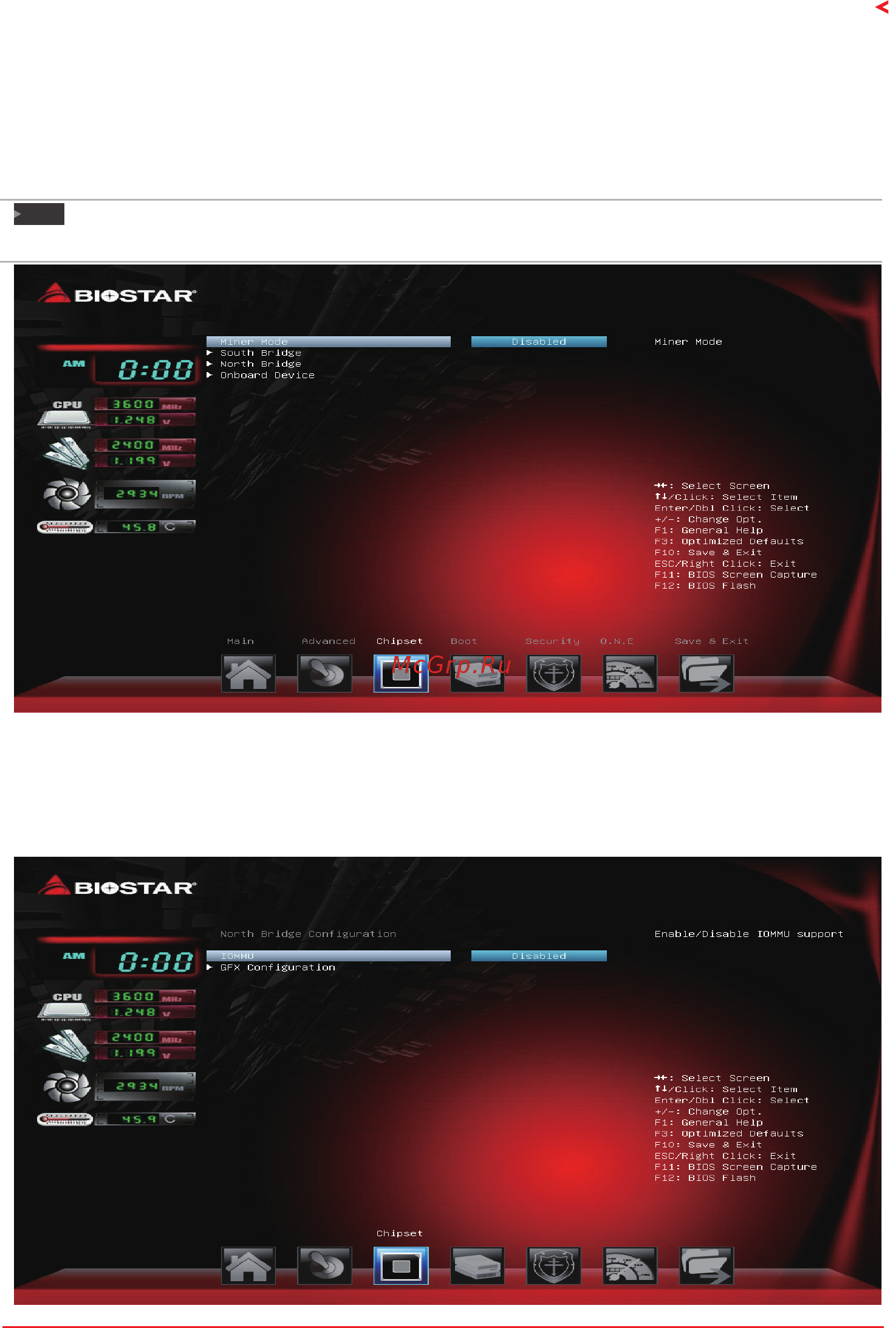 Biostar TA320-BTC Версия 6.x [29/39] Chipset menu