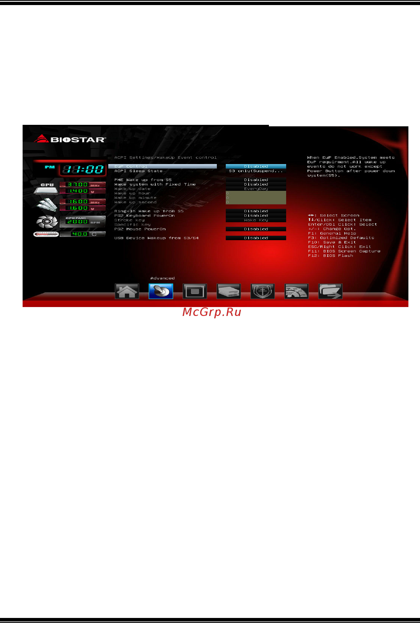 Biostar A68MHD2 Версия 6.1 [7/31] Acpi settings wakeup event control