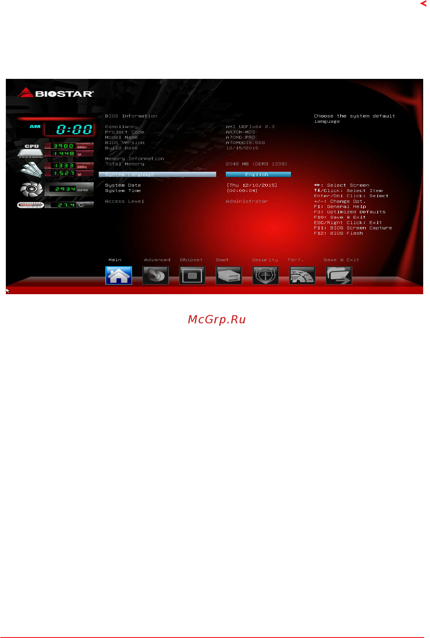 Biostar A70MD PRO Версия 6.x [7/33] Bios information