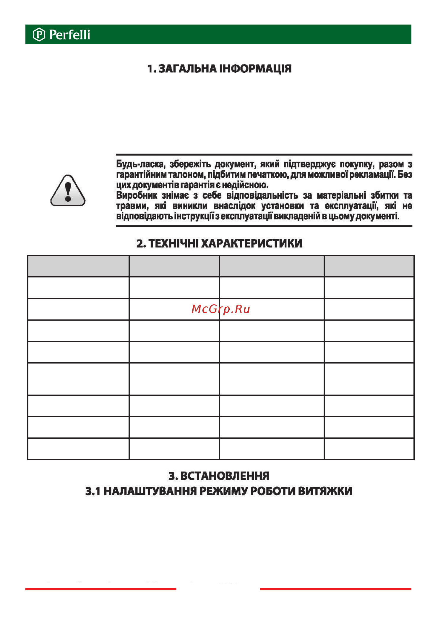 Perfelli TL 6202 C S/I 650 LED [3/32] Технічні дані