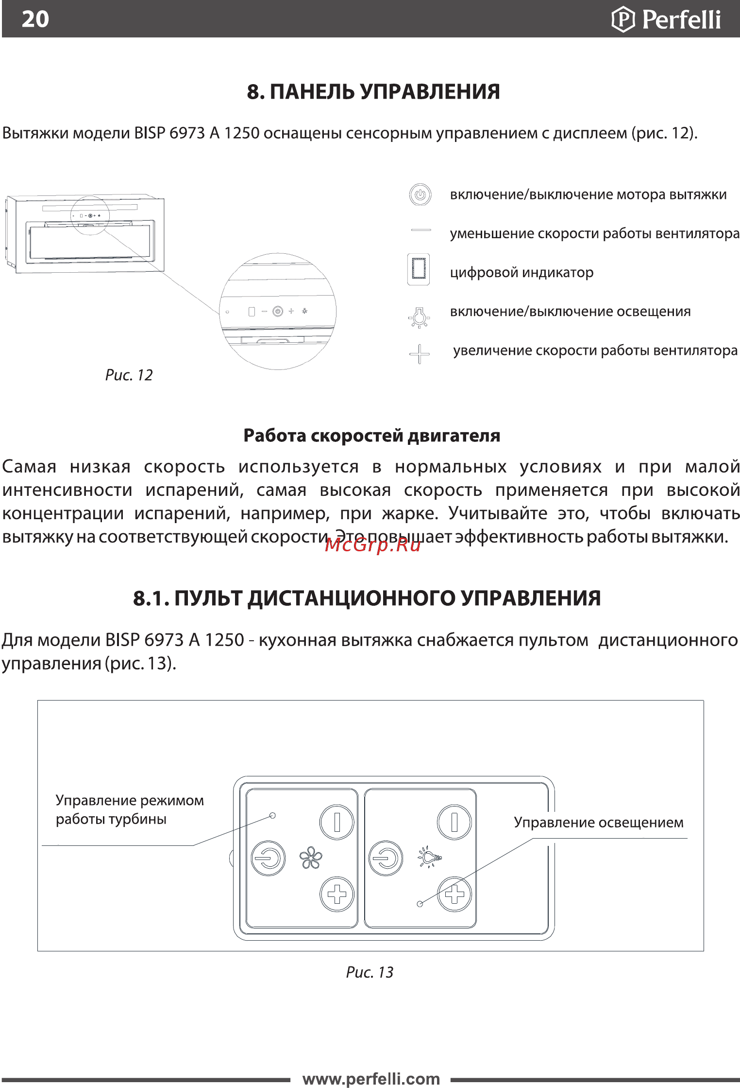 Perfelli BISP 9973 A 1250 W LED Strip [20/35] Страница 20